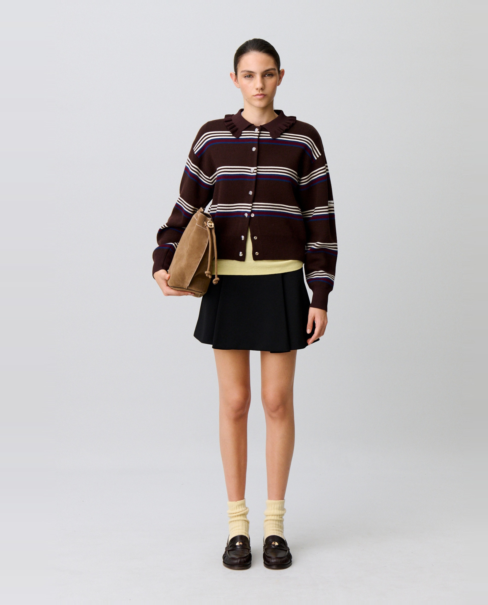 Falda corta evasé con pliegues - Claudie Pierlot - Negro Negro-1