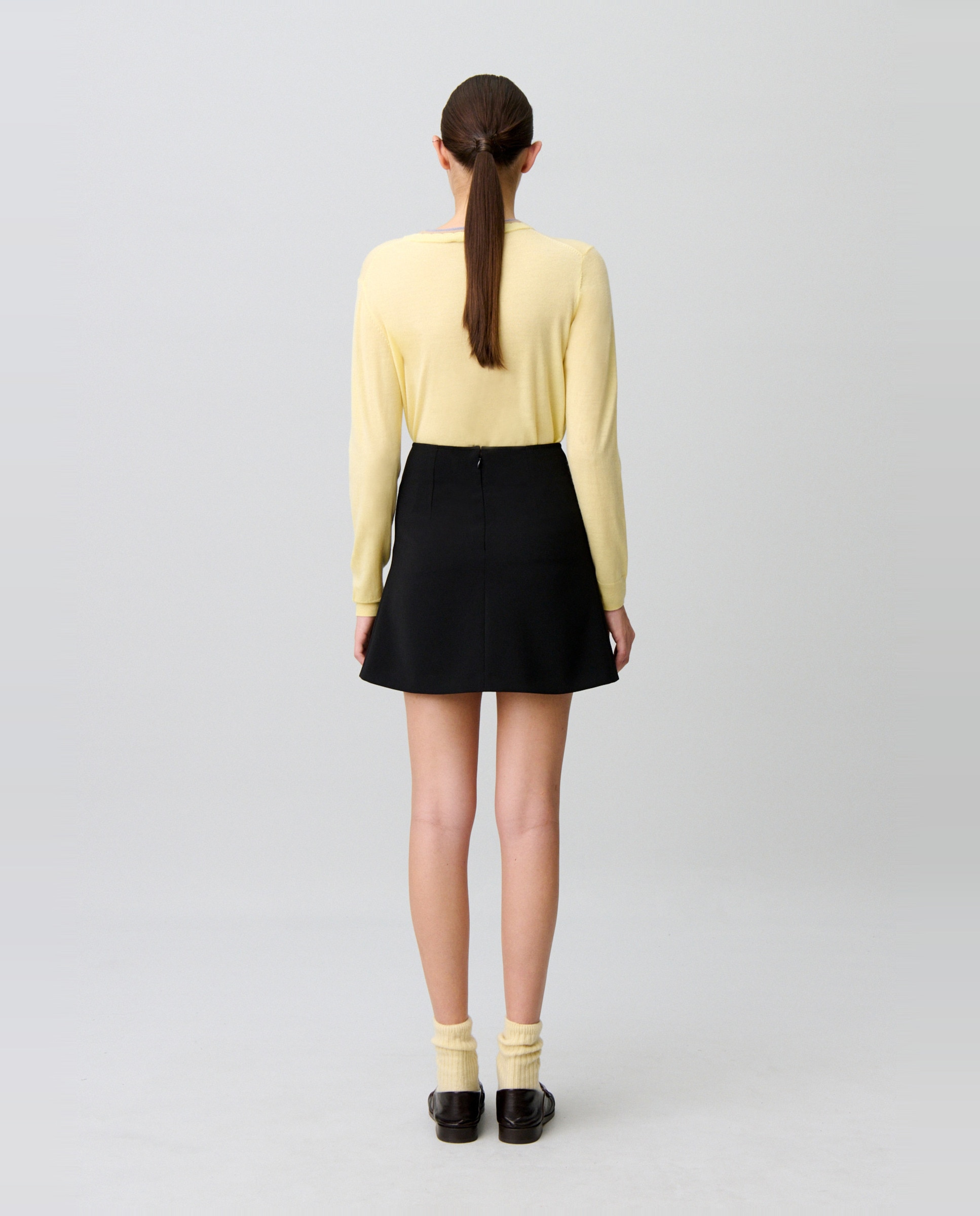 Falda corta evasé con pliegues - Claudie Pierlot - Negro Negro-3