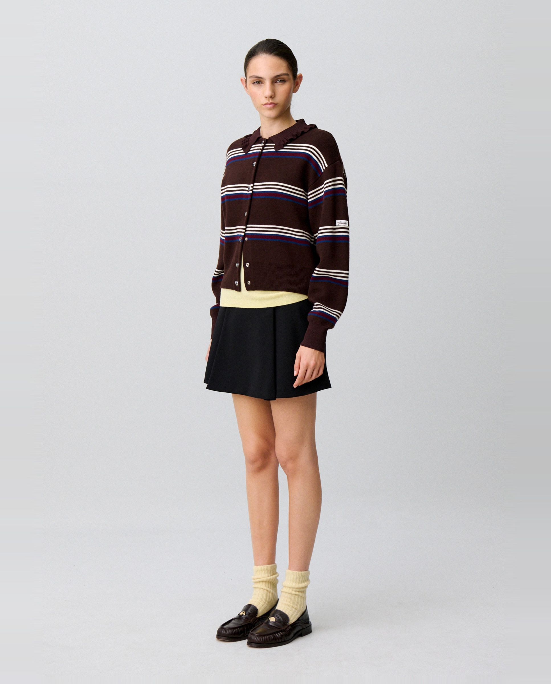 Falda corta evasé con pliegues - Claudie Pierlot - Negro Negro-4