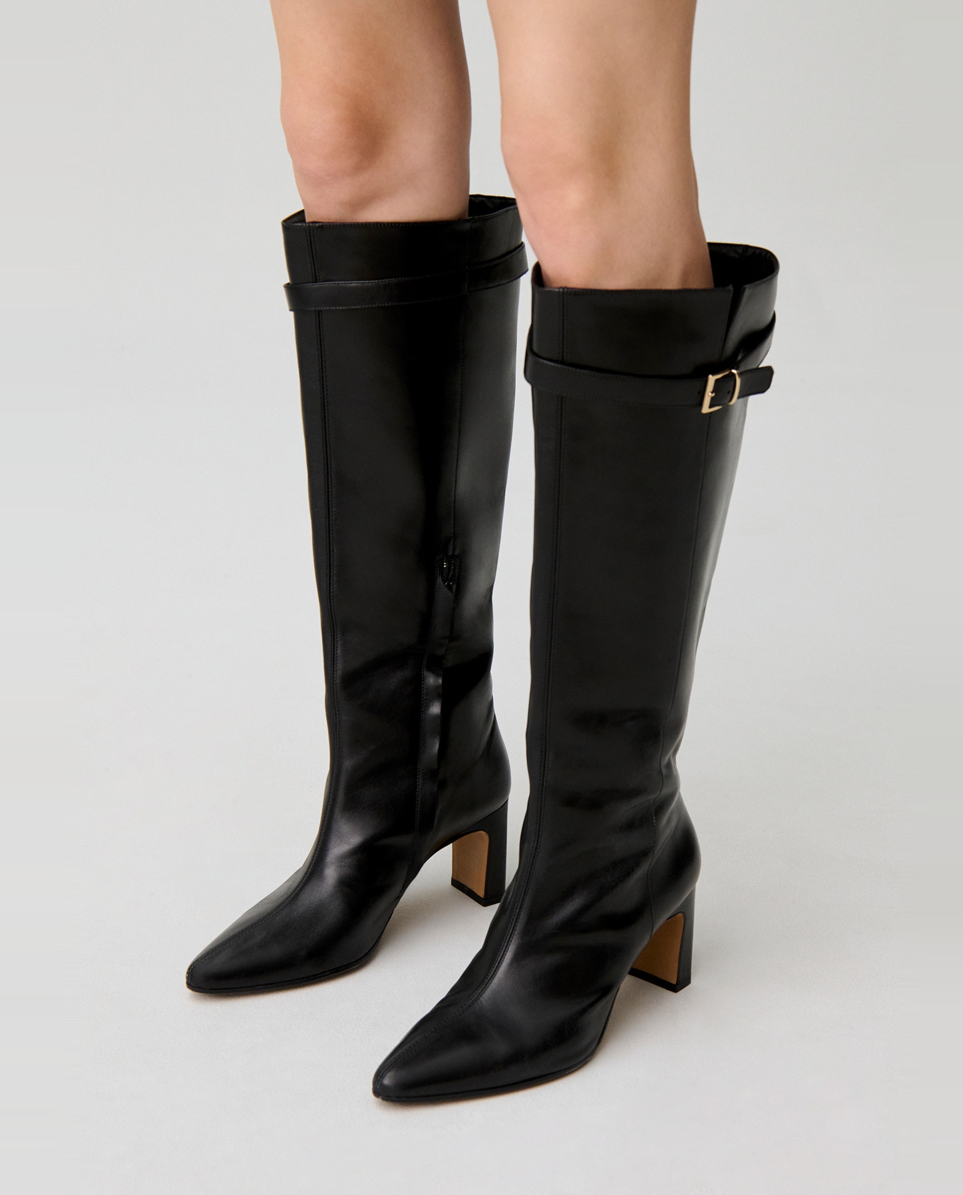 Botas básicas de mujer de piel lisa encerada - Claudie Pierlot - Negro Negro-3