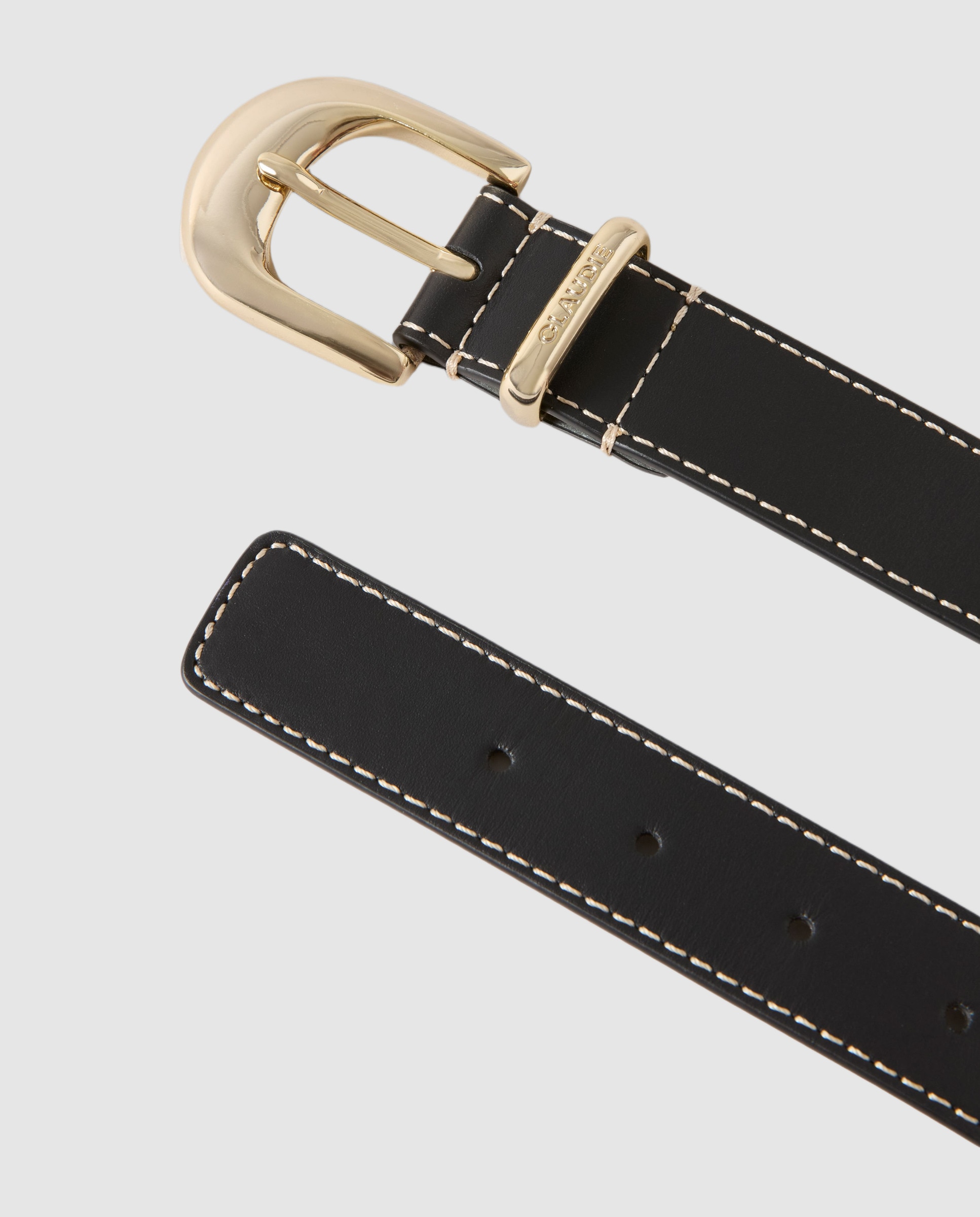 Cinturón de mujer de piel con hebilla, ojales y charms - Claudie Pierlot - Negro Negro-4