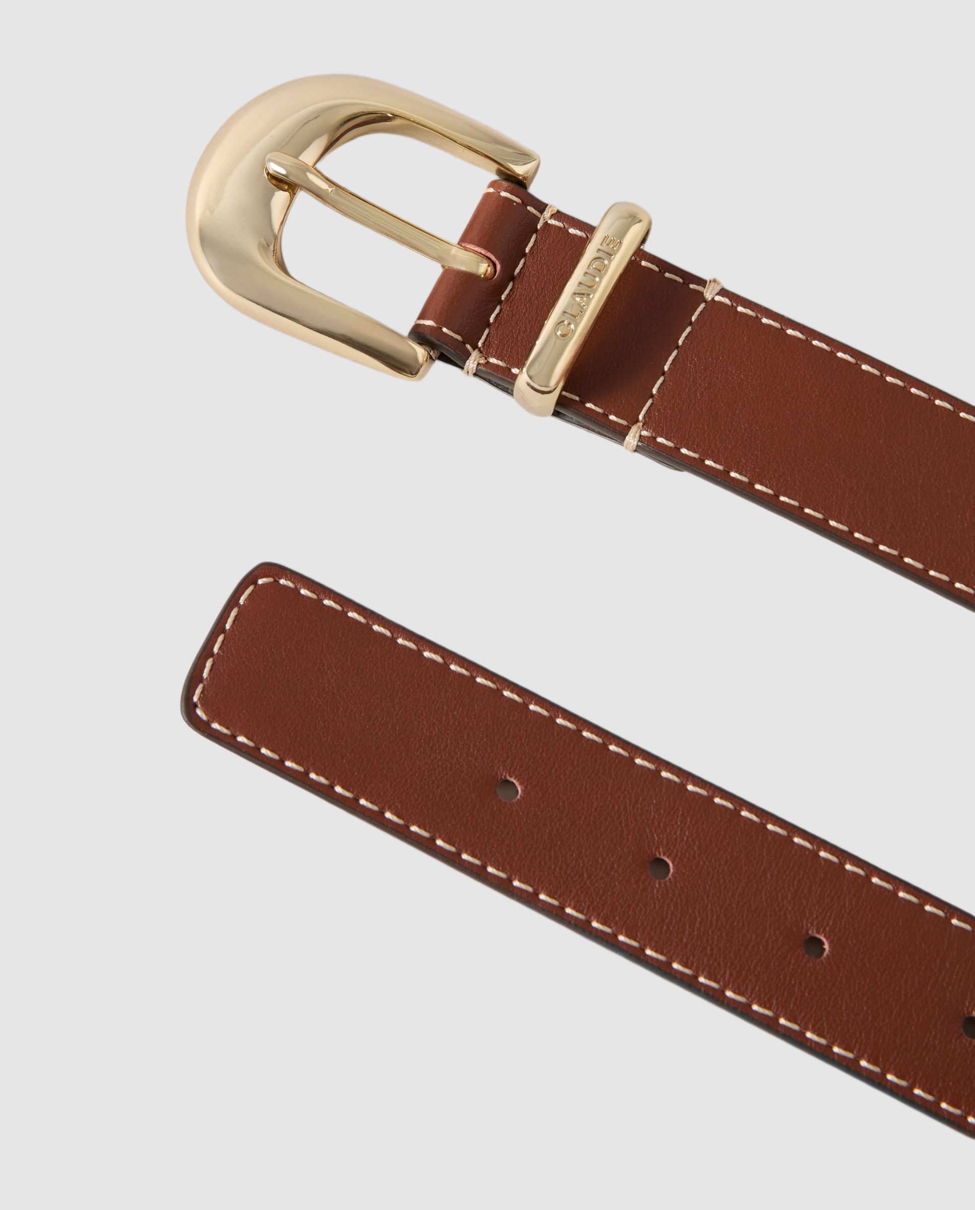 Cinturón de mujer de piel con hebilla, ojales y charms - Claudie Pierlot - Camel Camel-4