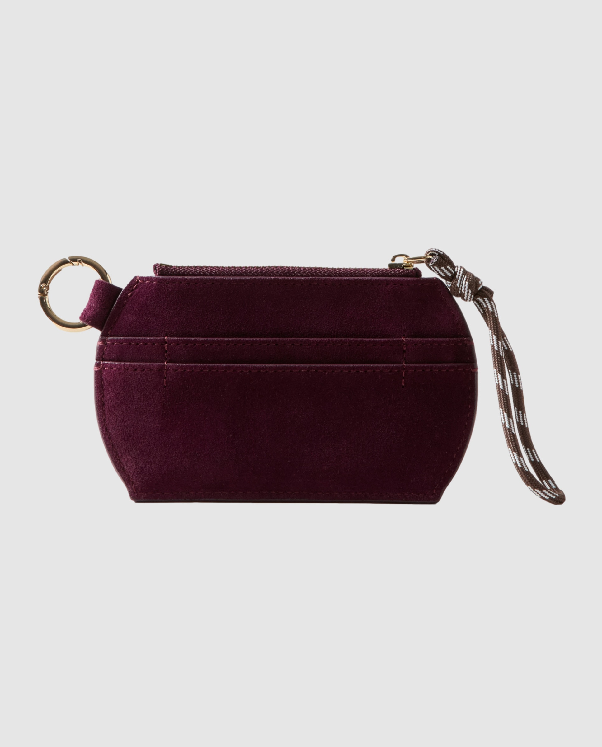 Tarjetero para mujer pequeño en ante beige con cremallera - Claudie Pierlot - Burdeos Burdeos-4