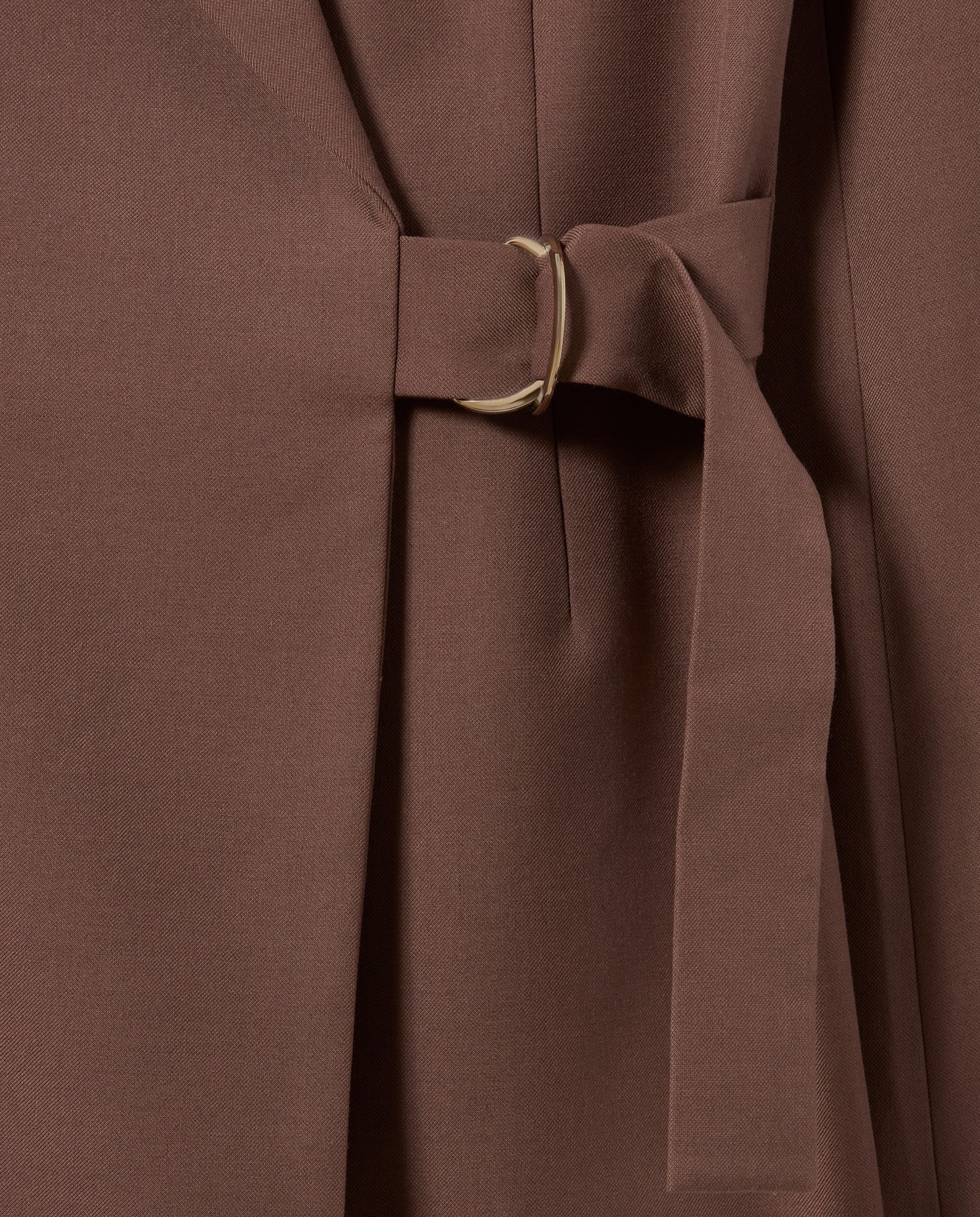 Blazer de mujer recto con cuello sastre y cierre cruzado de doble hebilla plateada - Claudie Pierlot - Marrón Marrón-7
