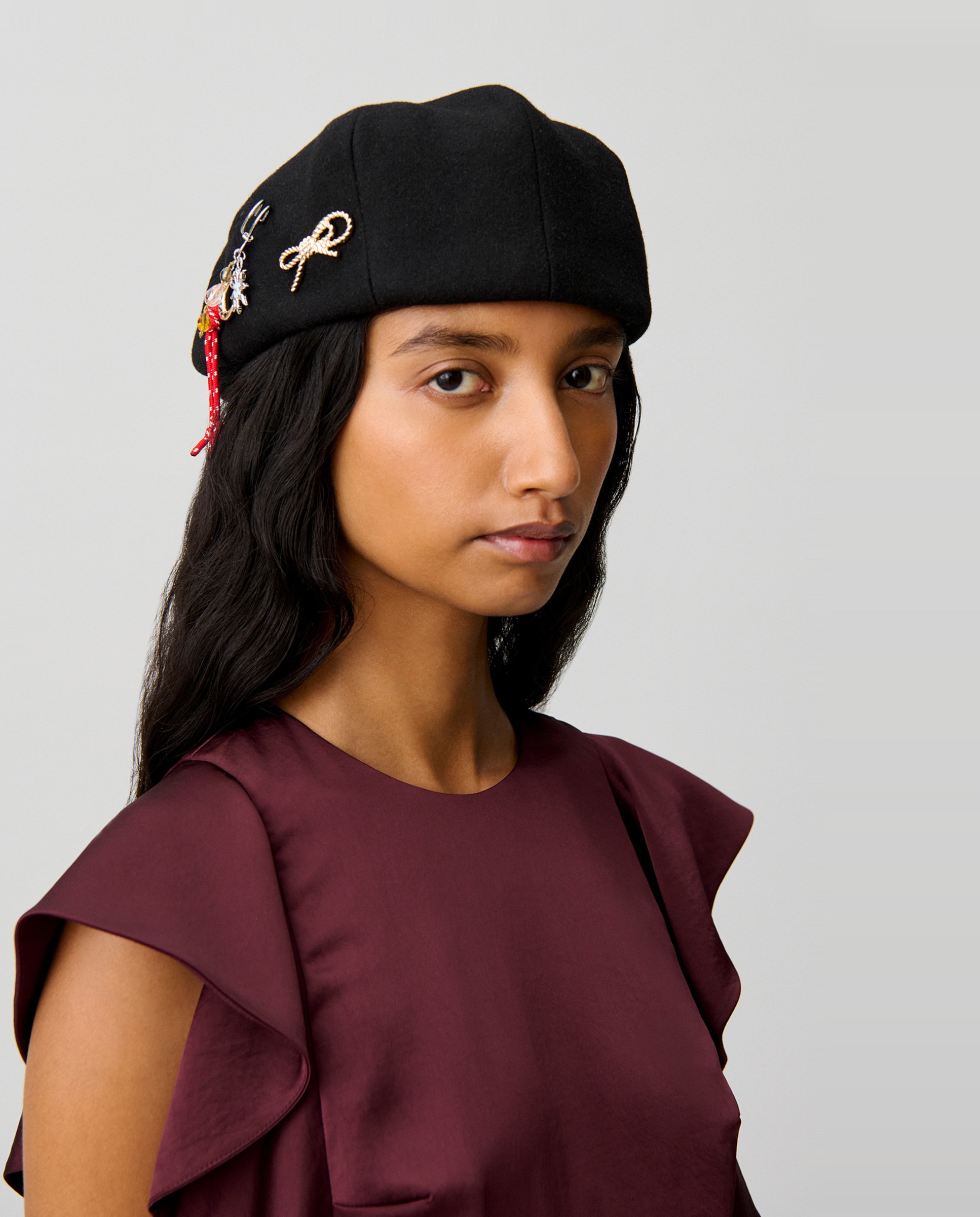 Boina de lana con broche metálico - Claudie Pierlot - Negro Negro-2