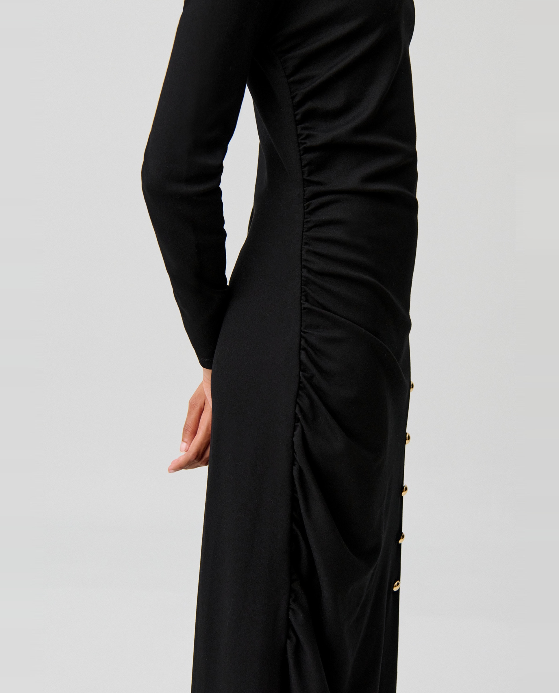 Imagen 4 de Vestido largo ajustado drapeado - Claudie Pierlot - Negro Negro