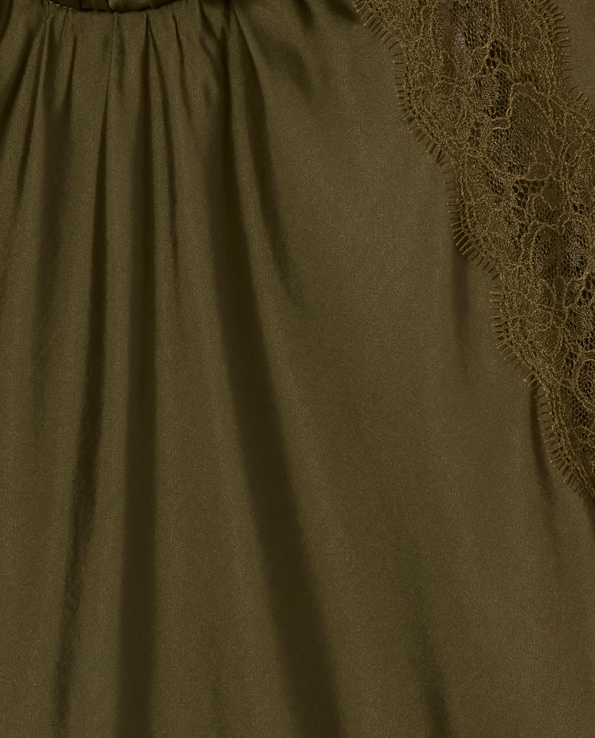 Top de mujer satinado con encaje y cuello victoriano - Claudie Pierlot - Camel Camel-7