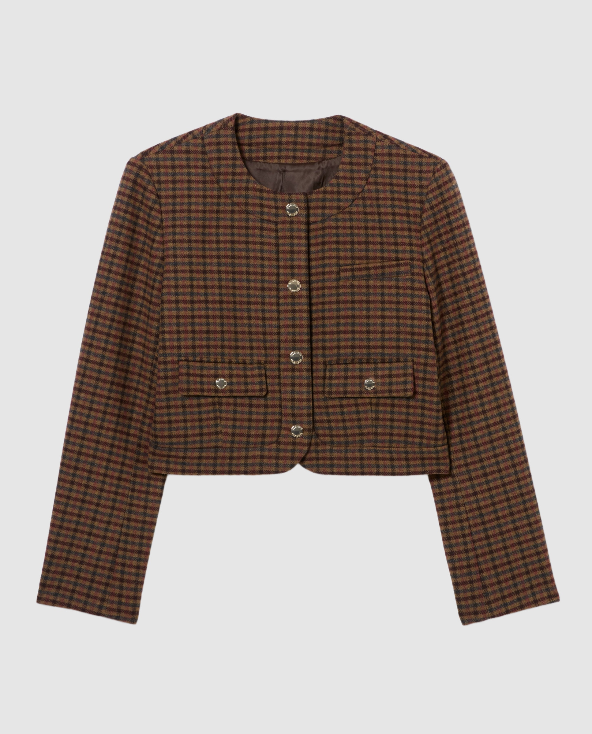 Chaqueta de punto de mujer de cuadros recta - Claudie Pierlot - Multicolor Multicolor-6