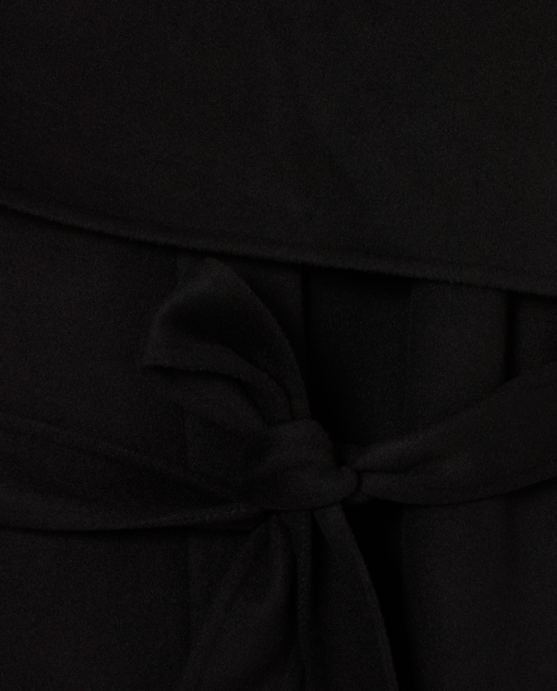 Abrigo de paño de mujer largo drapeado con cuello camisero - Claudie Pierlot - Negro Negro-7