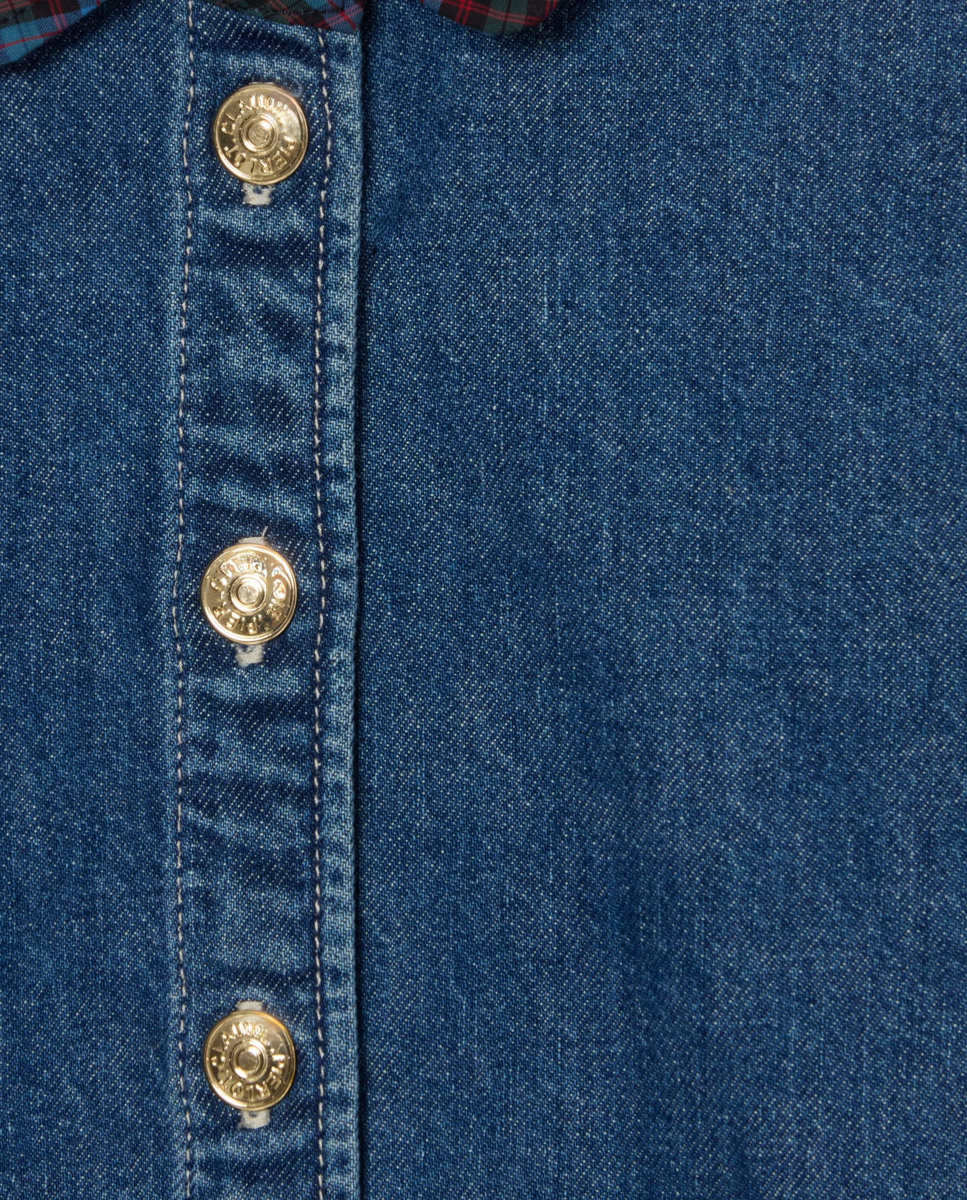 Camisa de mujer en denim 100% algodón corta ancha - Claudie Pierlot - Azul Azul-7