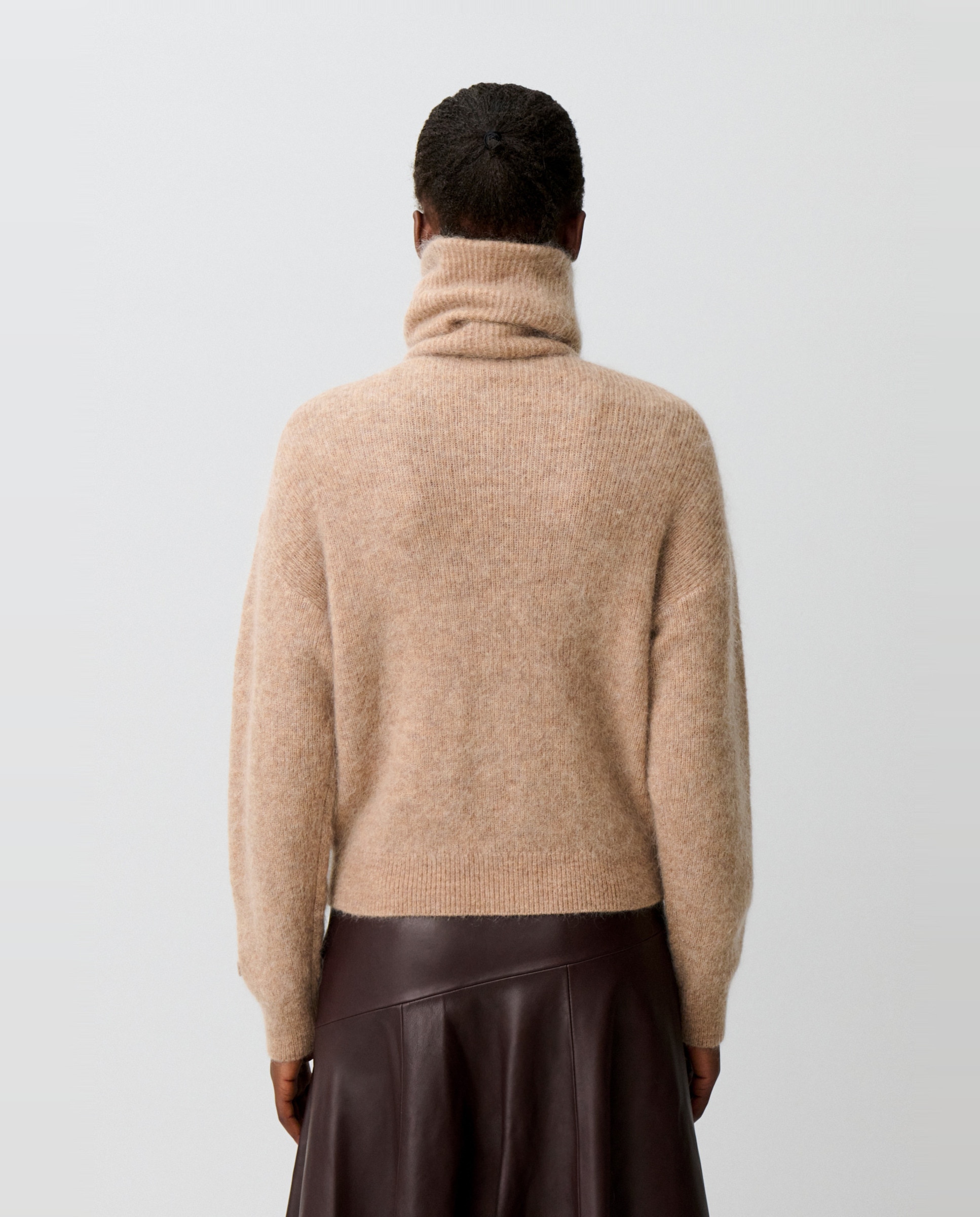 Cárdigan de punto con cremallera de mujer cuello camionero efecto cepillado - Claudie Pierlot - Camel Camel-2