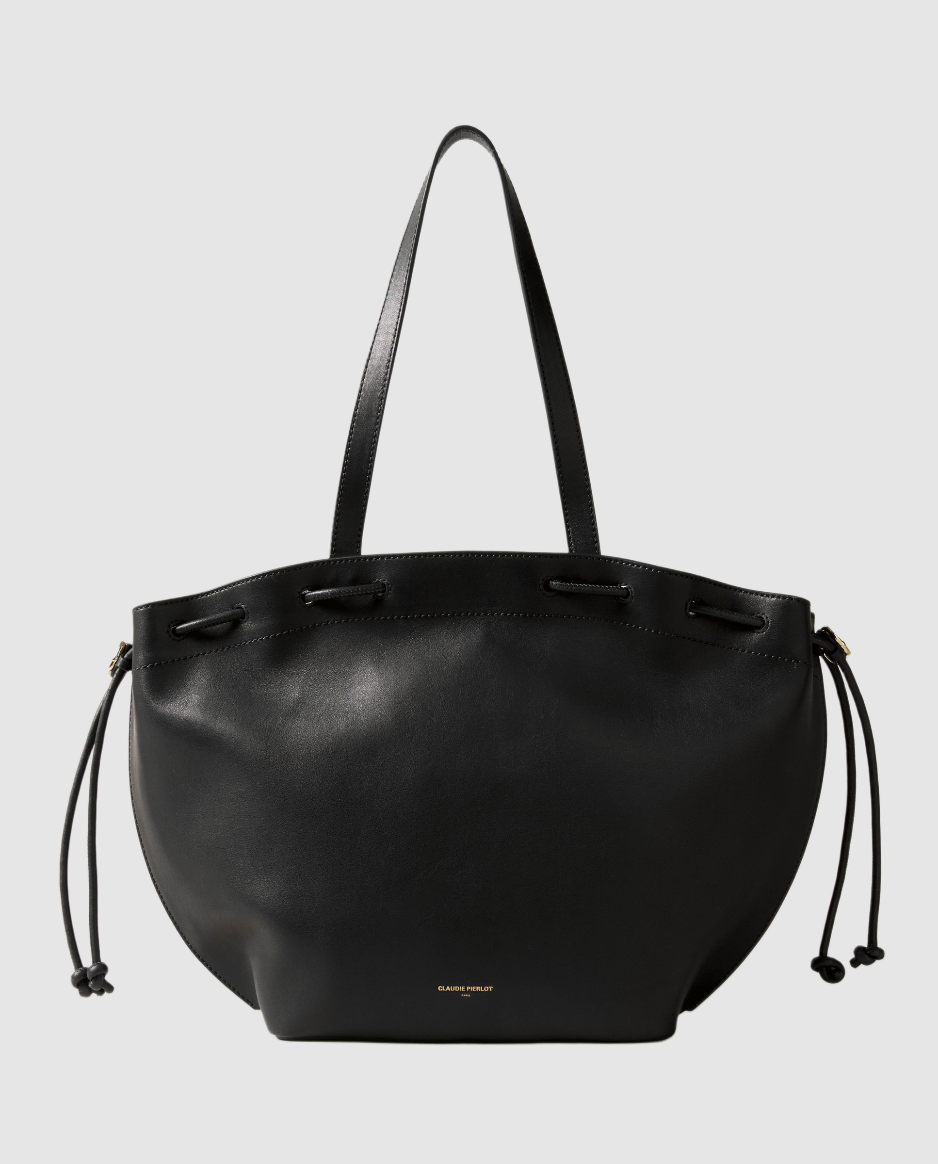 Bolso shopper de mujer piel lisa con anilla metálica - Claudie Pierlot - Negro Negro-1