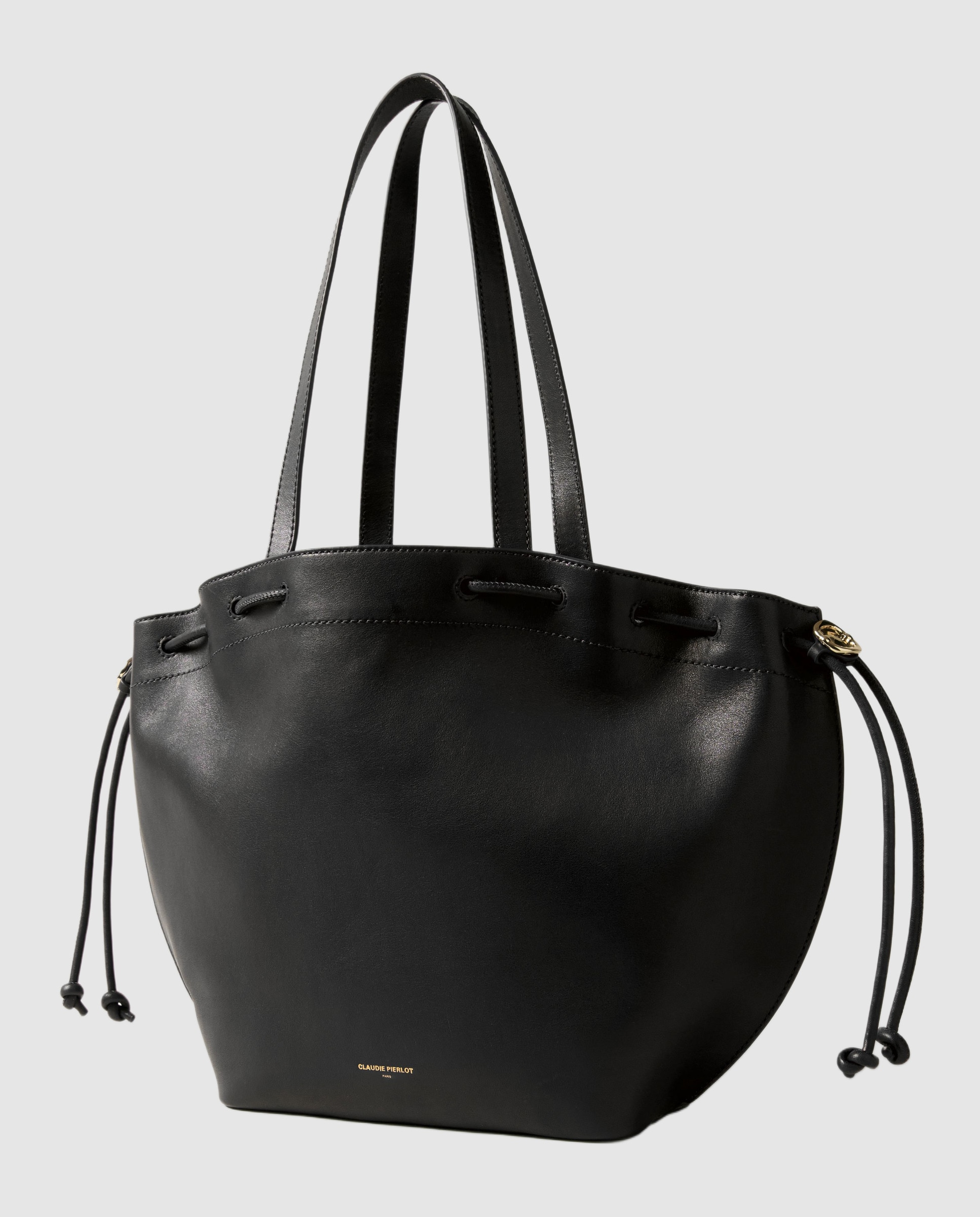 Bolso shopper de mujer piel lisa con anilla metálica - Claudie Pierlot - Negro Negro-2