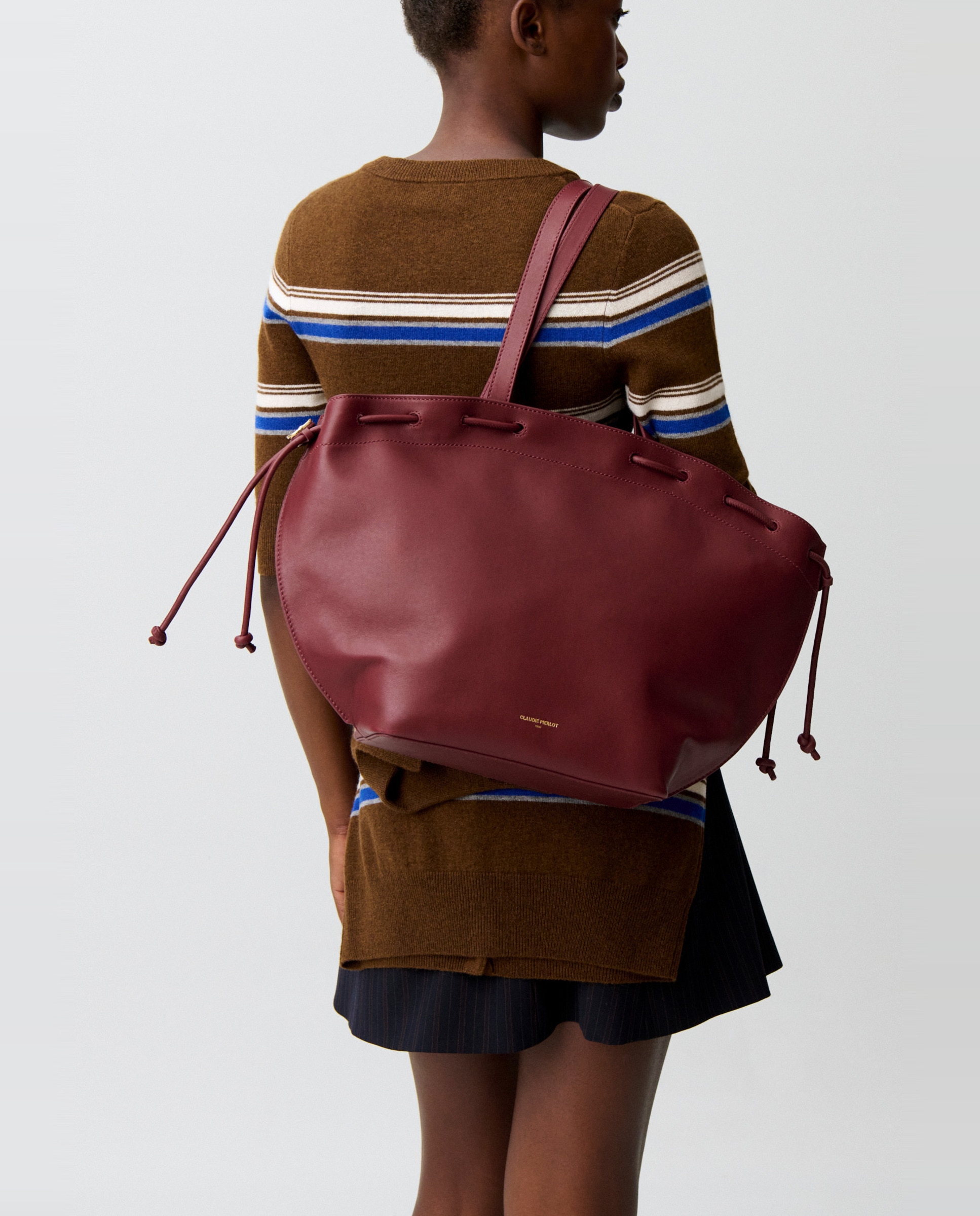 Bolso shopper de mujer piel lisa con anilla metálica - Claudie Pierlot - Cereza Cereza-2