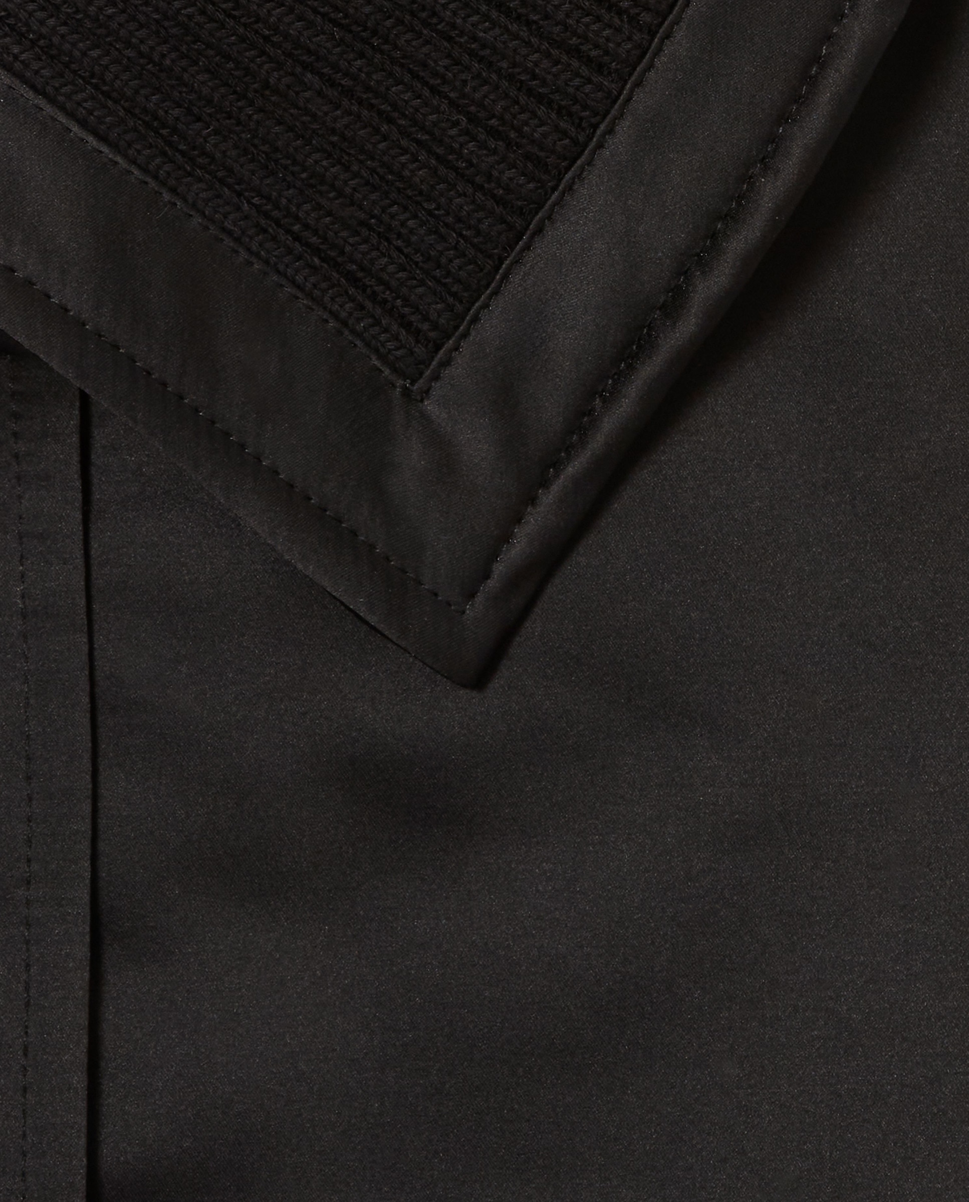 Plumífero de mujer satinado con cuello camisero y cinturón - Claudie Pierlot - Negro Negro-7