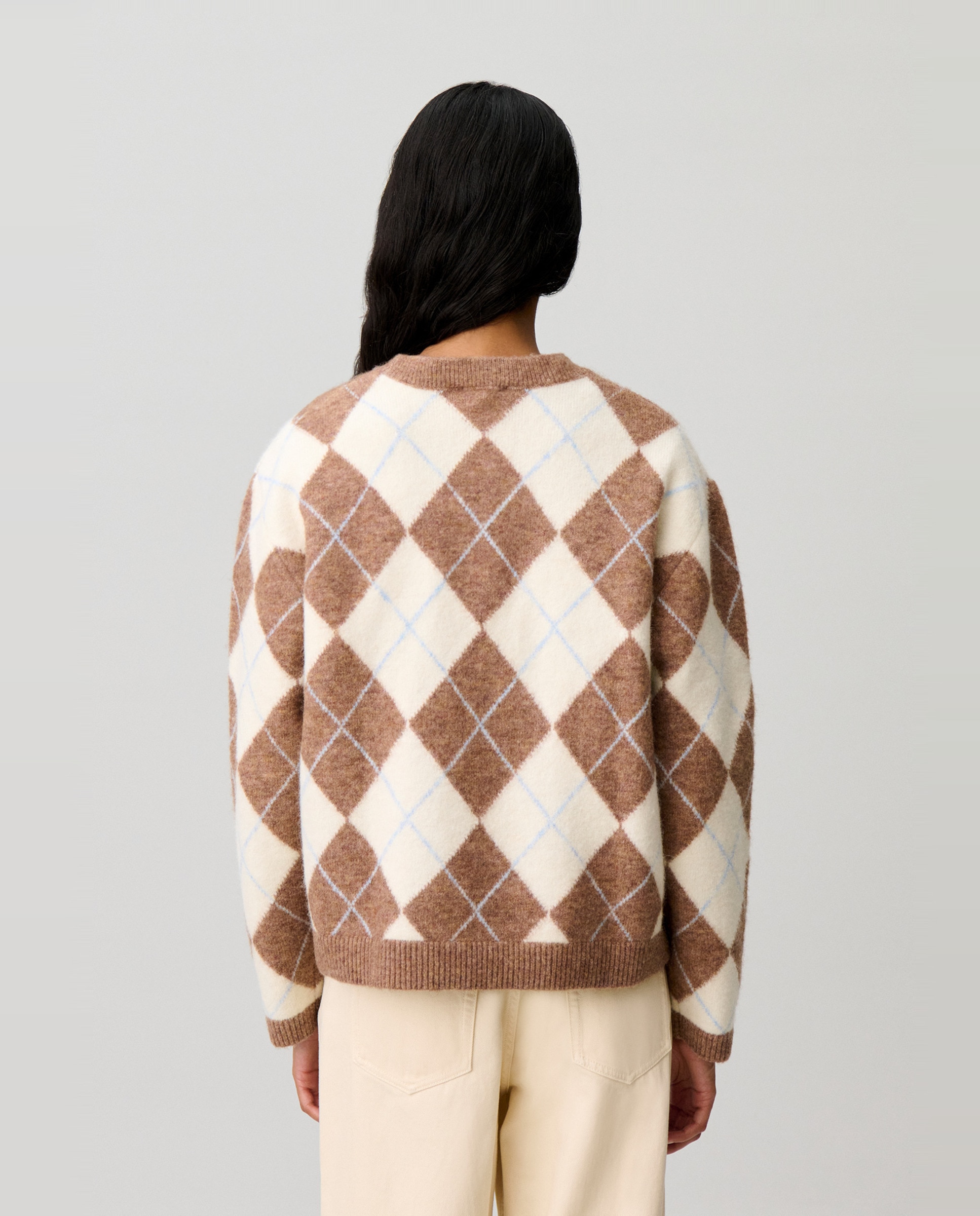 Jersey de punto de mujer con motivo argyle multicolor y corte recto - Claudie Pierlot - Multicolor Multicolor-2