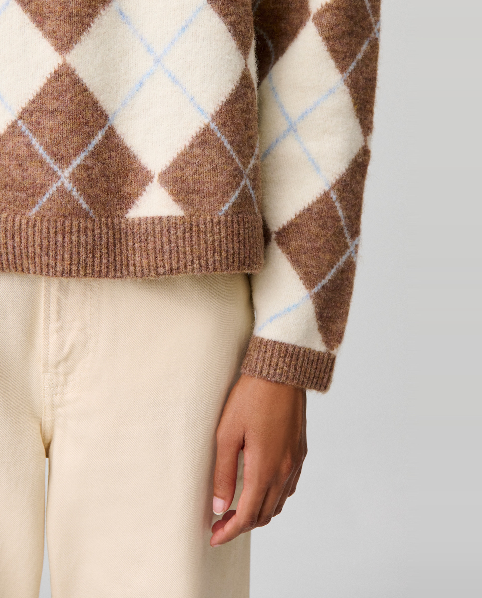 Jersey de punto de mujer con motivo argyle multicolor y corte recto - Claudie Pierlot - Multicolor Multicolor-5