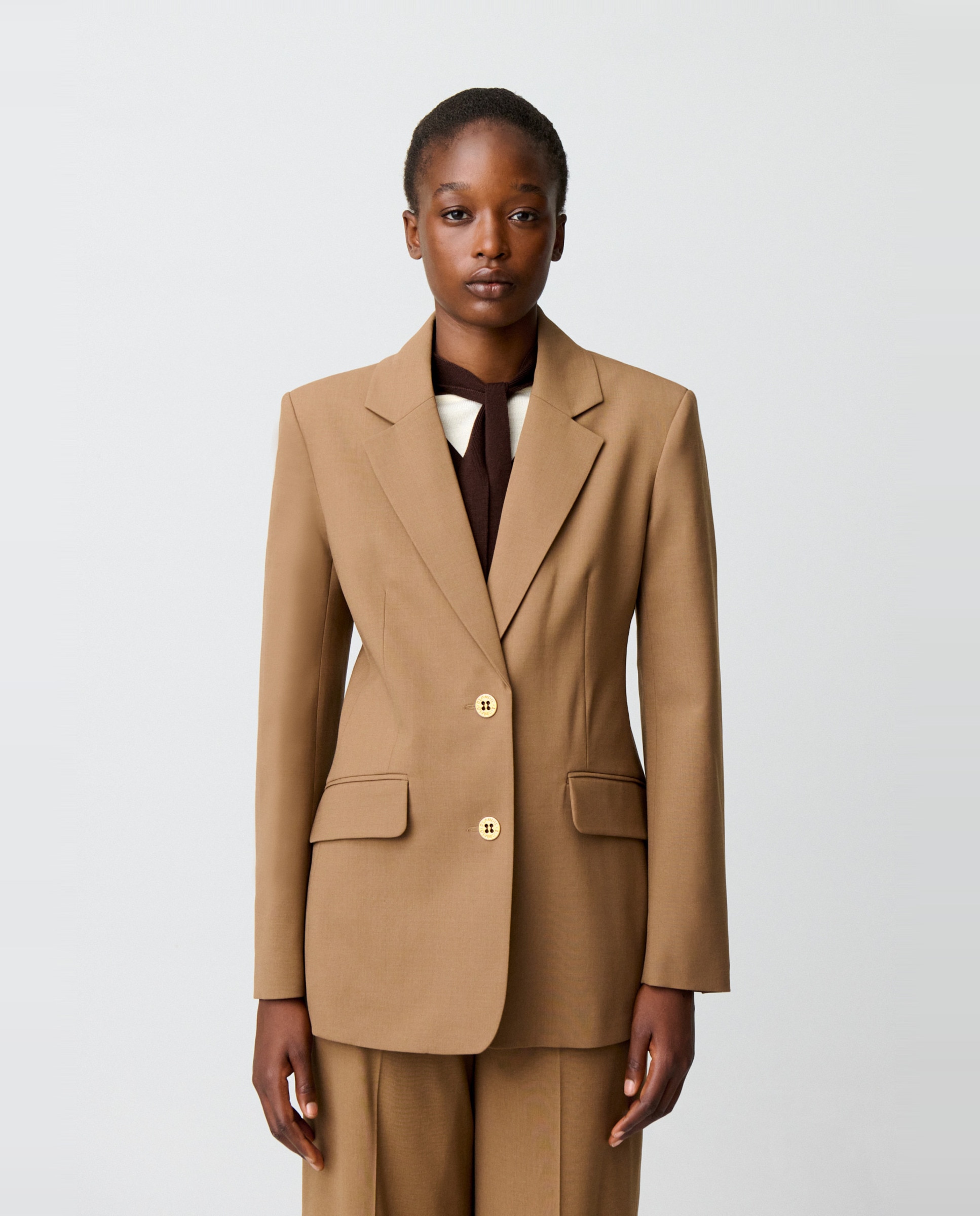 Americana de mujer sastre entallada - Claudie Pierlot - Camel Camel-1