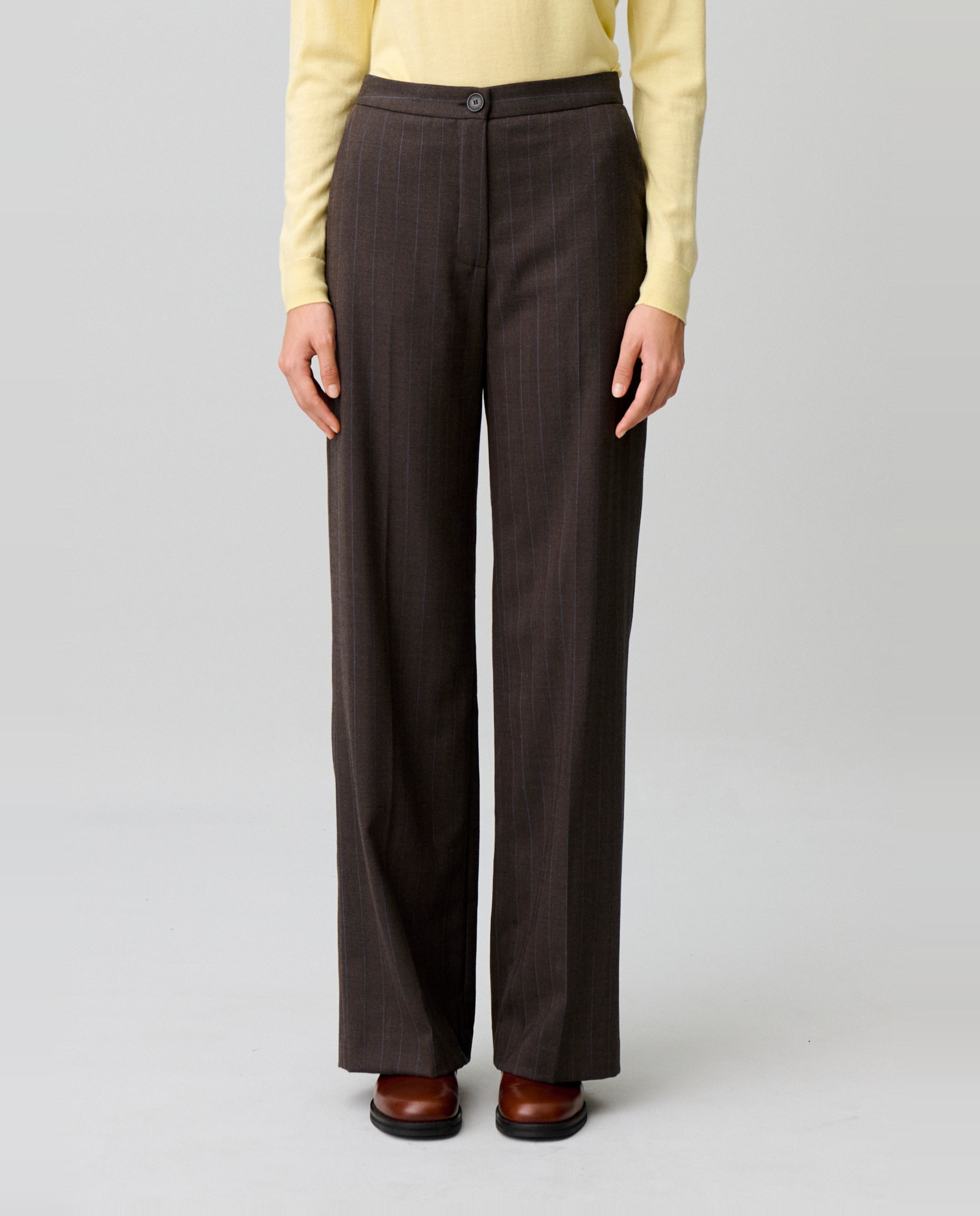 Pantalones rectos de mujer a rayas de punto con mezcla de lana - Claudie Pierlot - Multicolor Multicolor-2