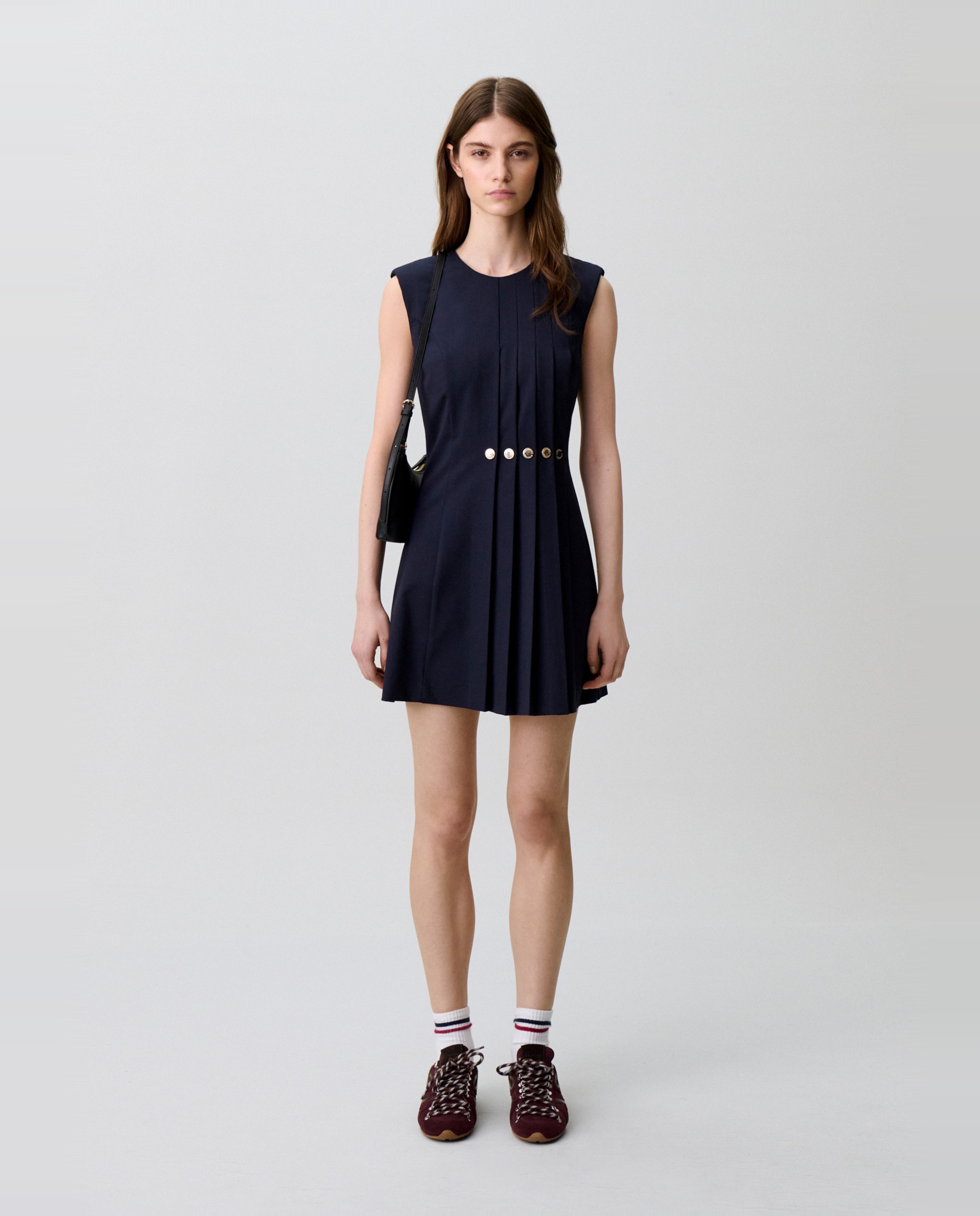 Vestido corto de punto entallado - Claudie Pierlot - Azul marino Azul marino-1