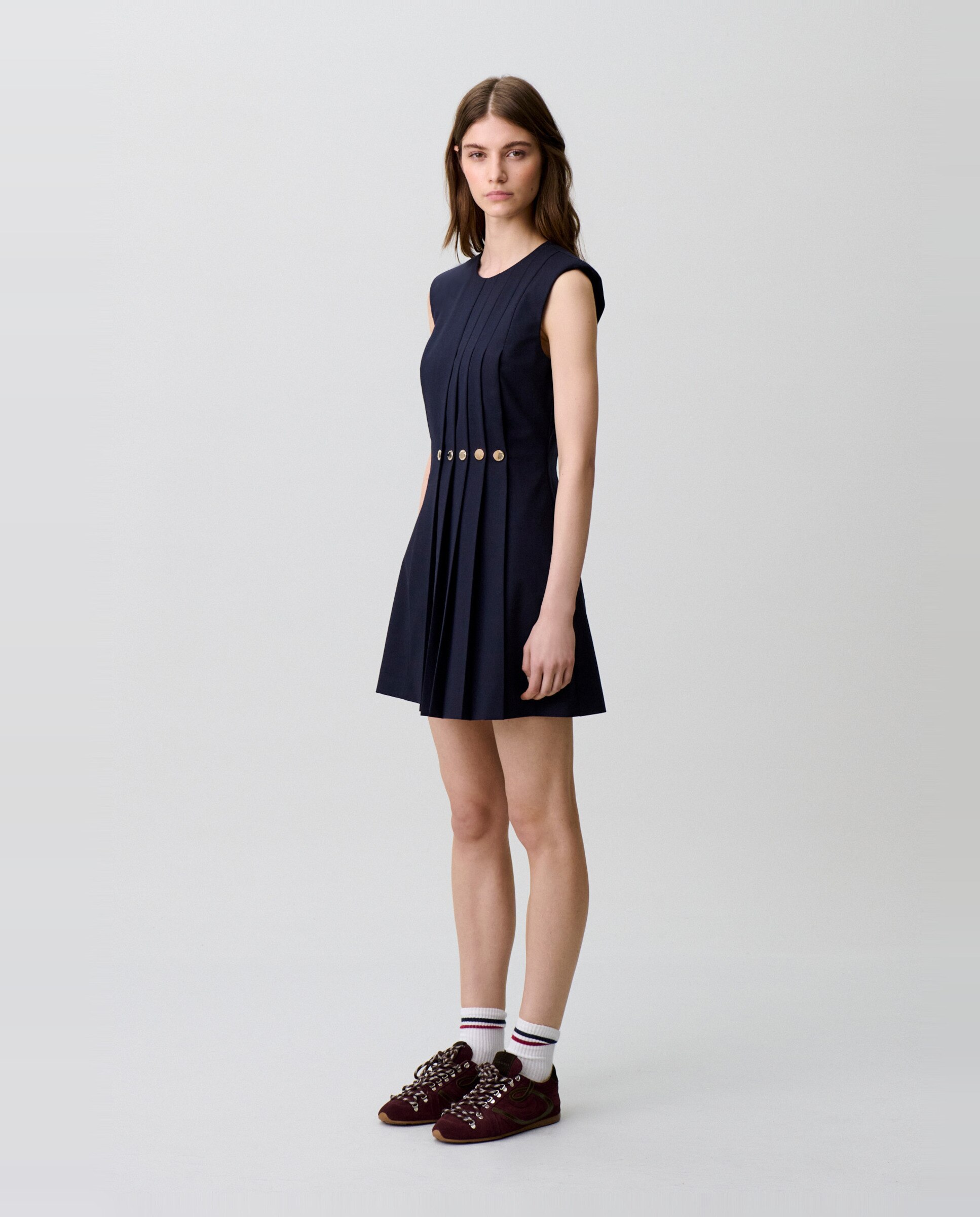 Vestido corto de punto entallado - Claudie Pierlot - Azul marino Azul marino-2