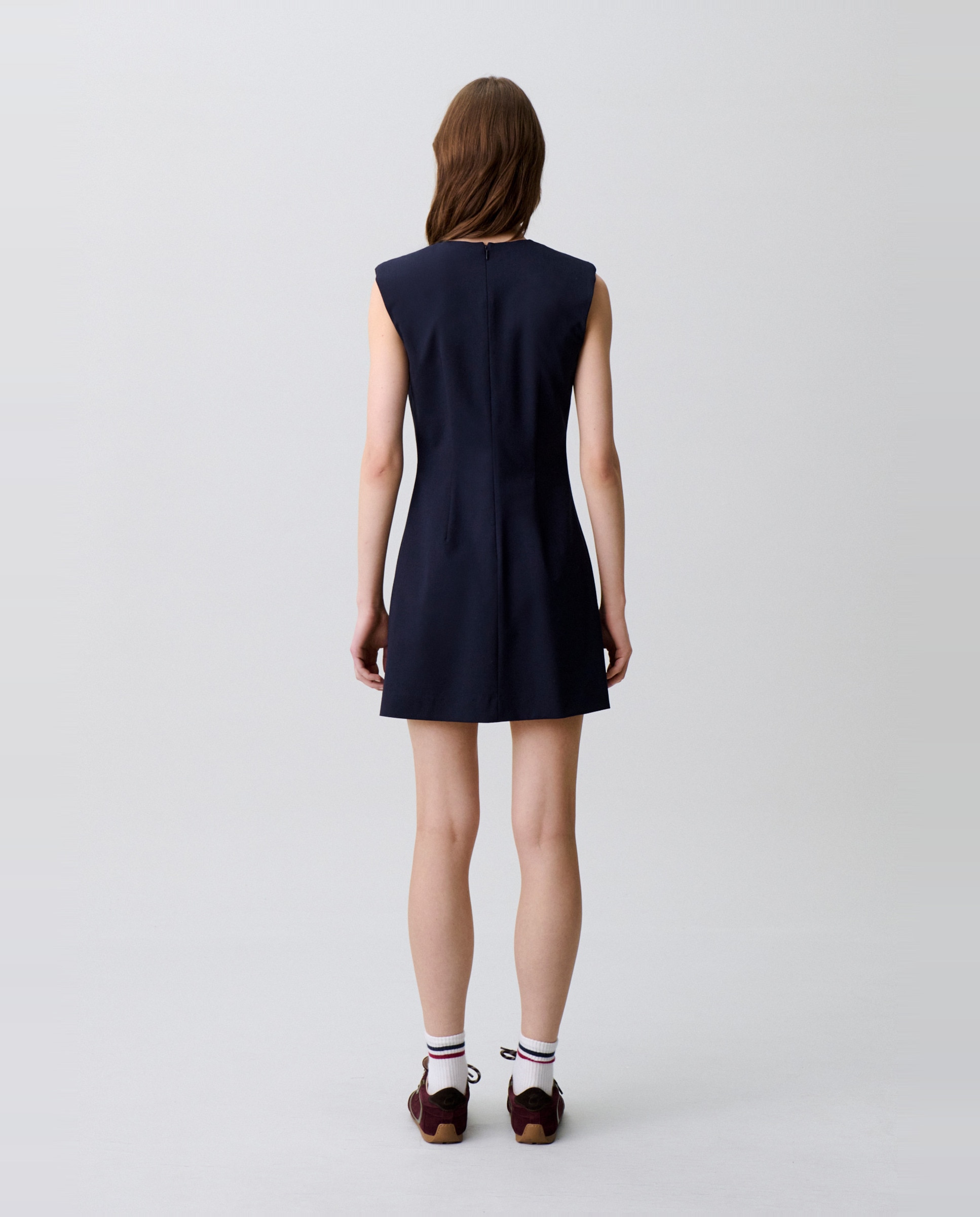 Vestido corto de punto entallado - Claudie Pierlot - Azul marino Azul marino-3