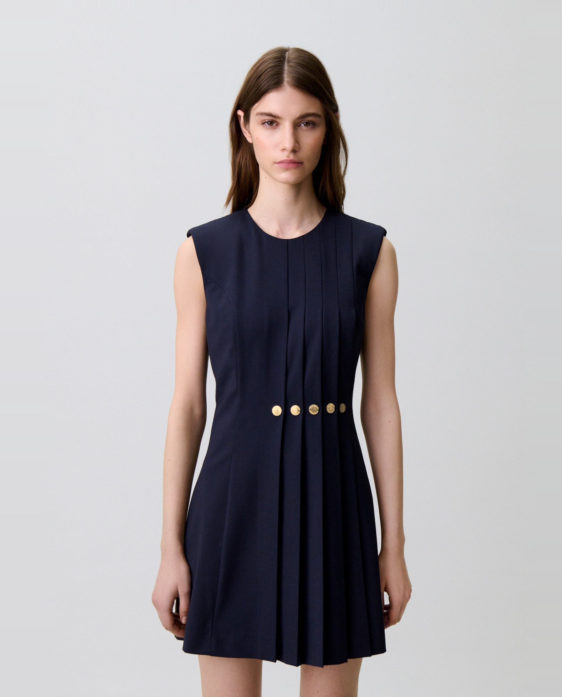 Vestido corto de punto entallado - Claudie Pierlot - Azul marino Azul marino-4