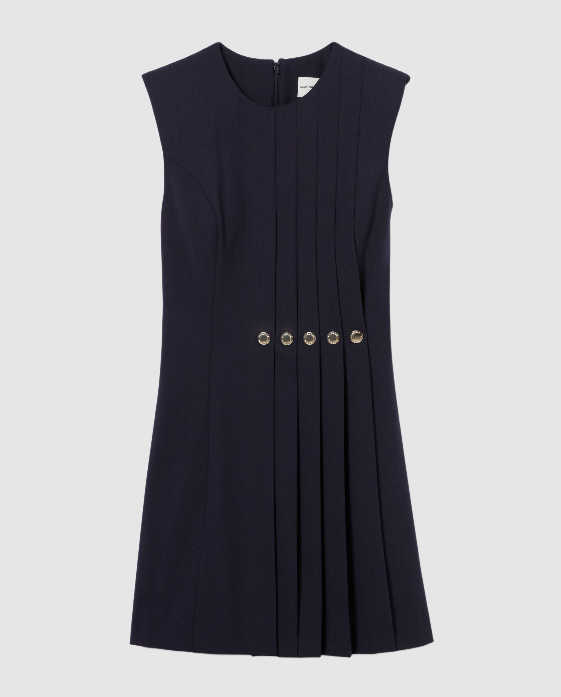 Vestido corto de punto entallado - Claudie Pierlot - Azul marino Azul marino-6