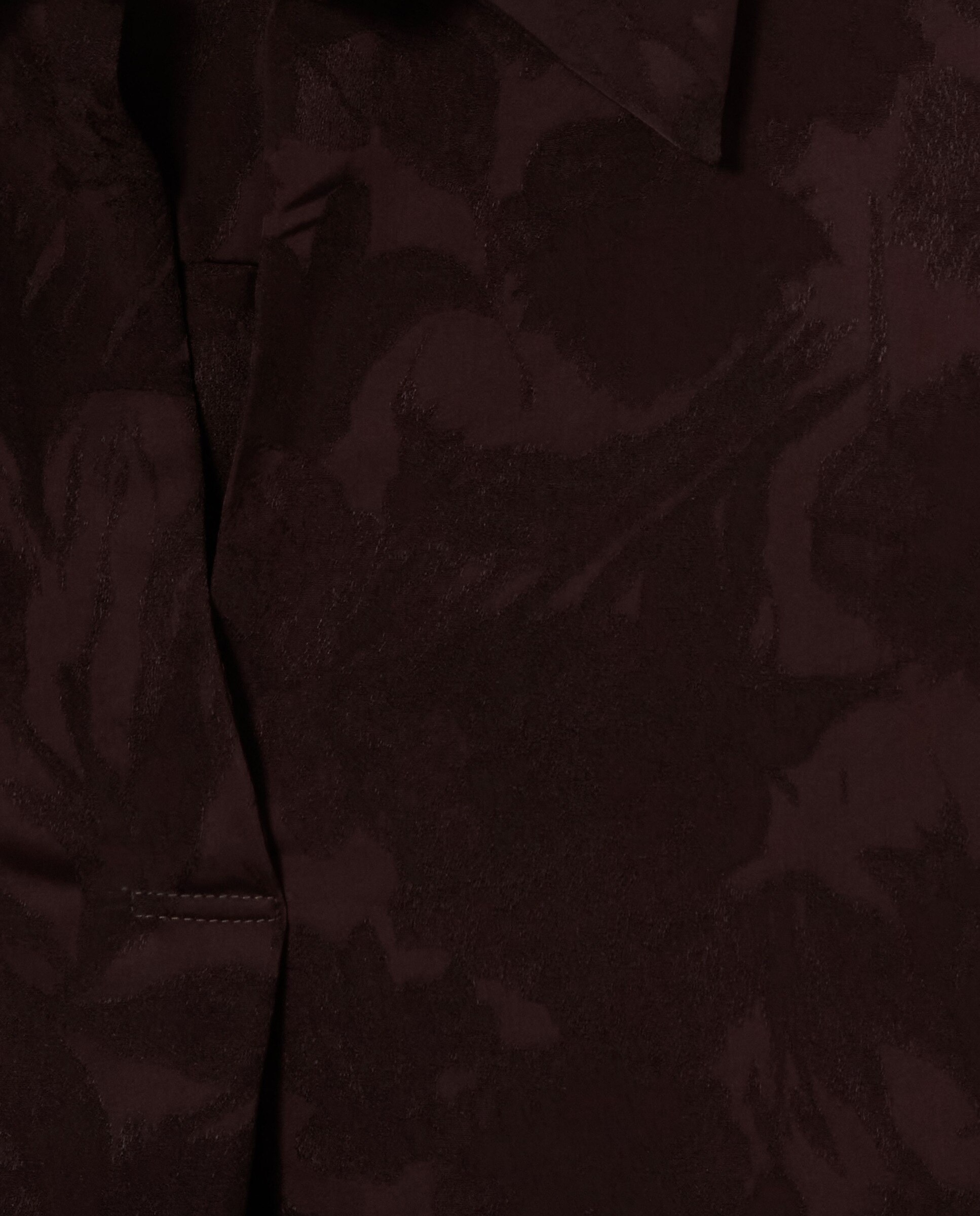 Blusa de mujer fluida jacquard floral cuello abierto - Claudie Pierlot - Marrón oscuro Marrón oscuro-6