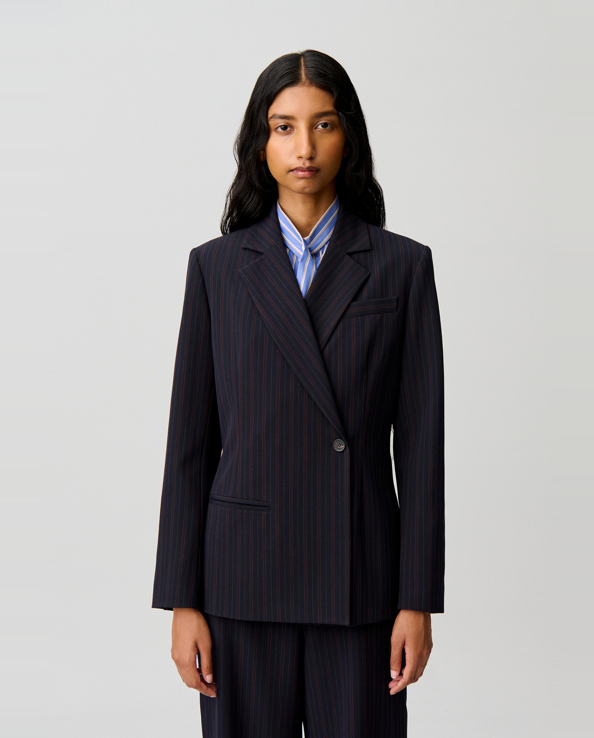 Chaqueta sastre de mujer clásica con cierre de botón - Claudie Pierlot - Multicolor Multicolor-1