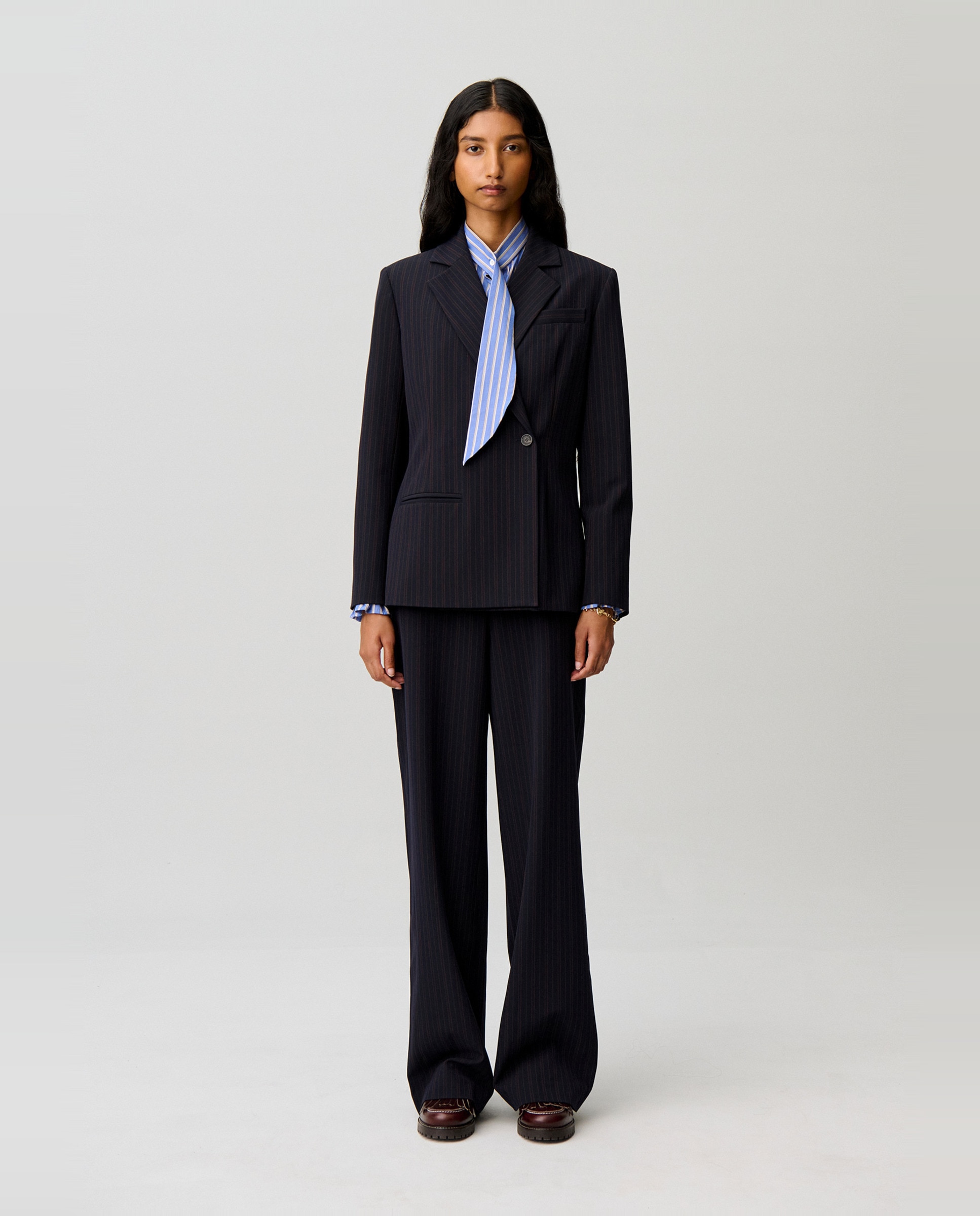 Chaqueta sastre de mujer clásica con cierre de botón - Claudie Pierlot - Multicolor Multicolor-4