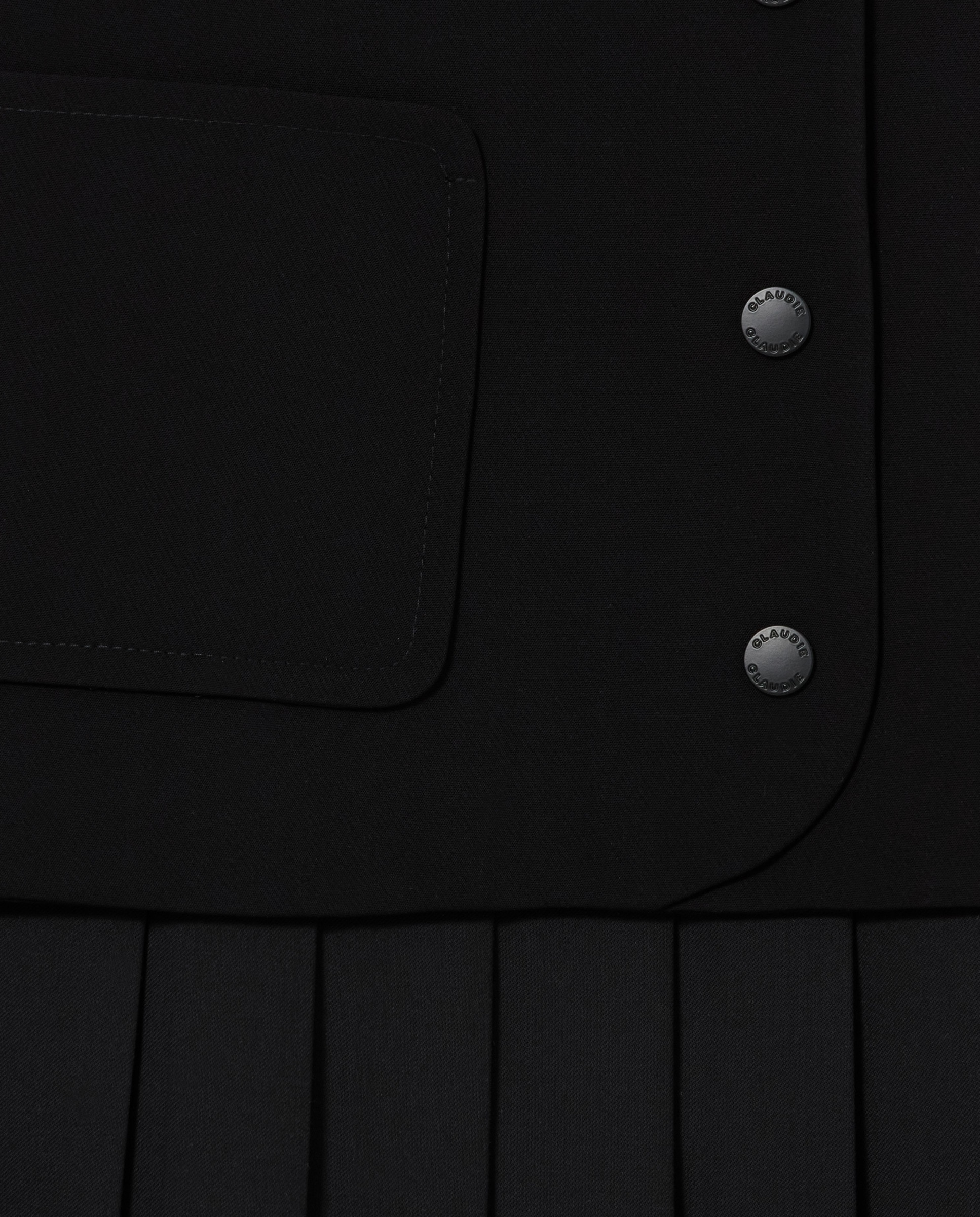 Vestido corto peplum y bajo plisado - Claudie Pierlot - Negro Negro-7