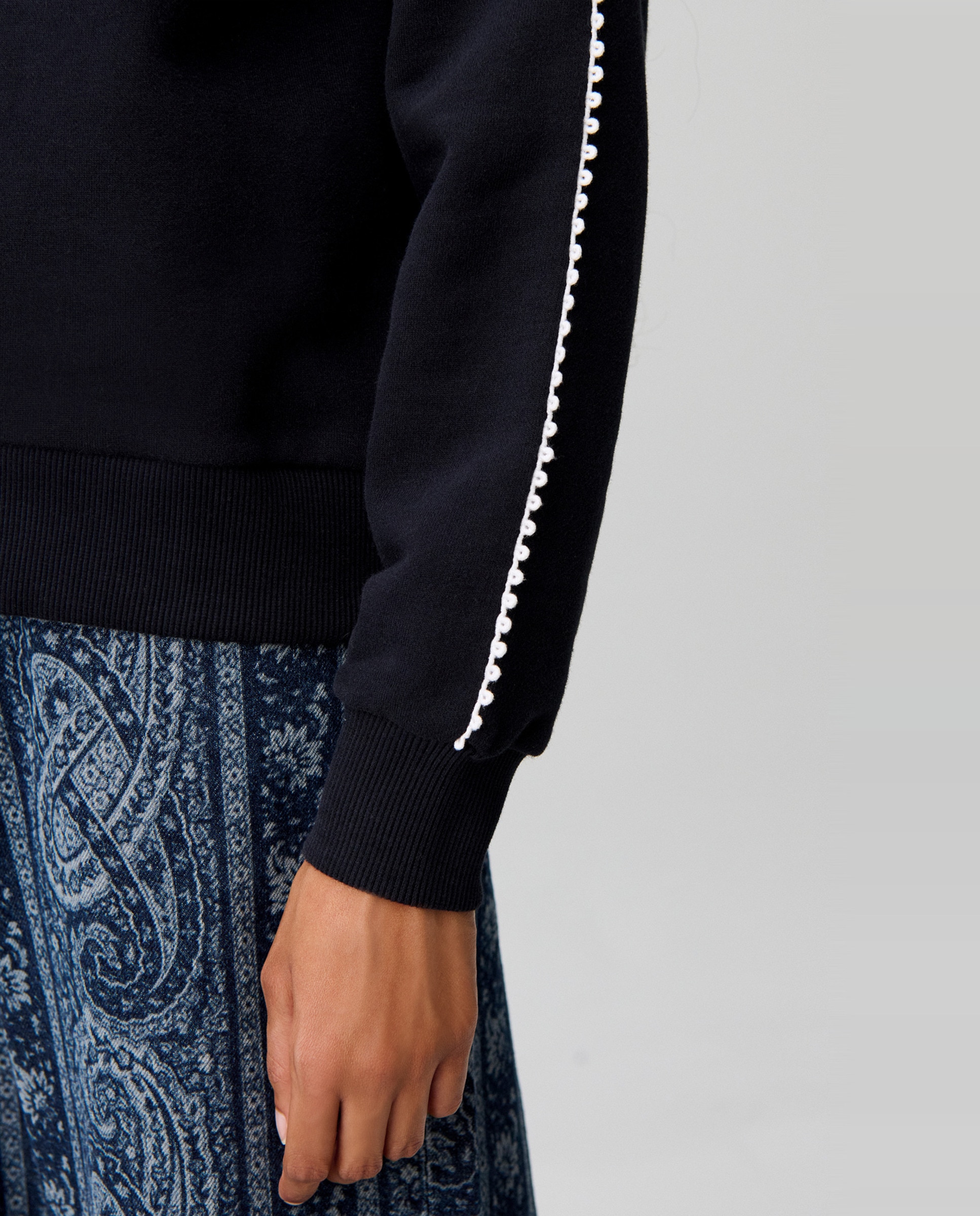 Sudadera de mujer corte holgado algodón orgánico bordado c - Claudie Pierlot - Azul marino Azul marino-5