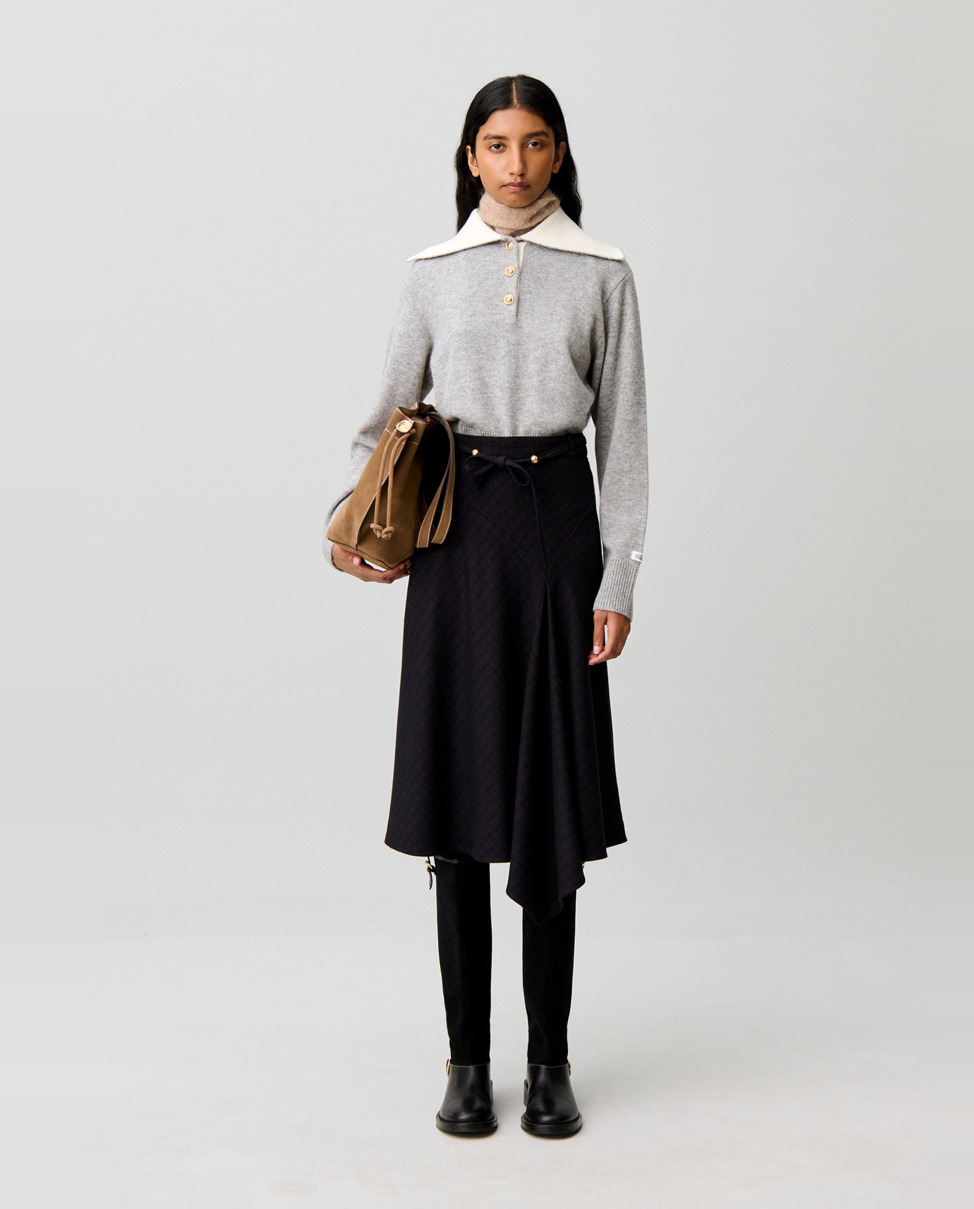 Falda midi con cortes asimétricos y volumen - Claudie Pierlot - Multicolor Multicolor-1