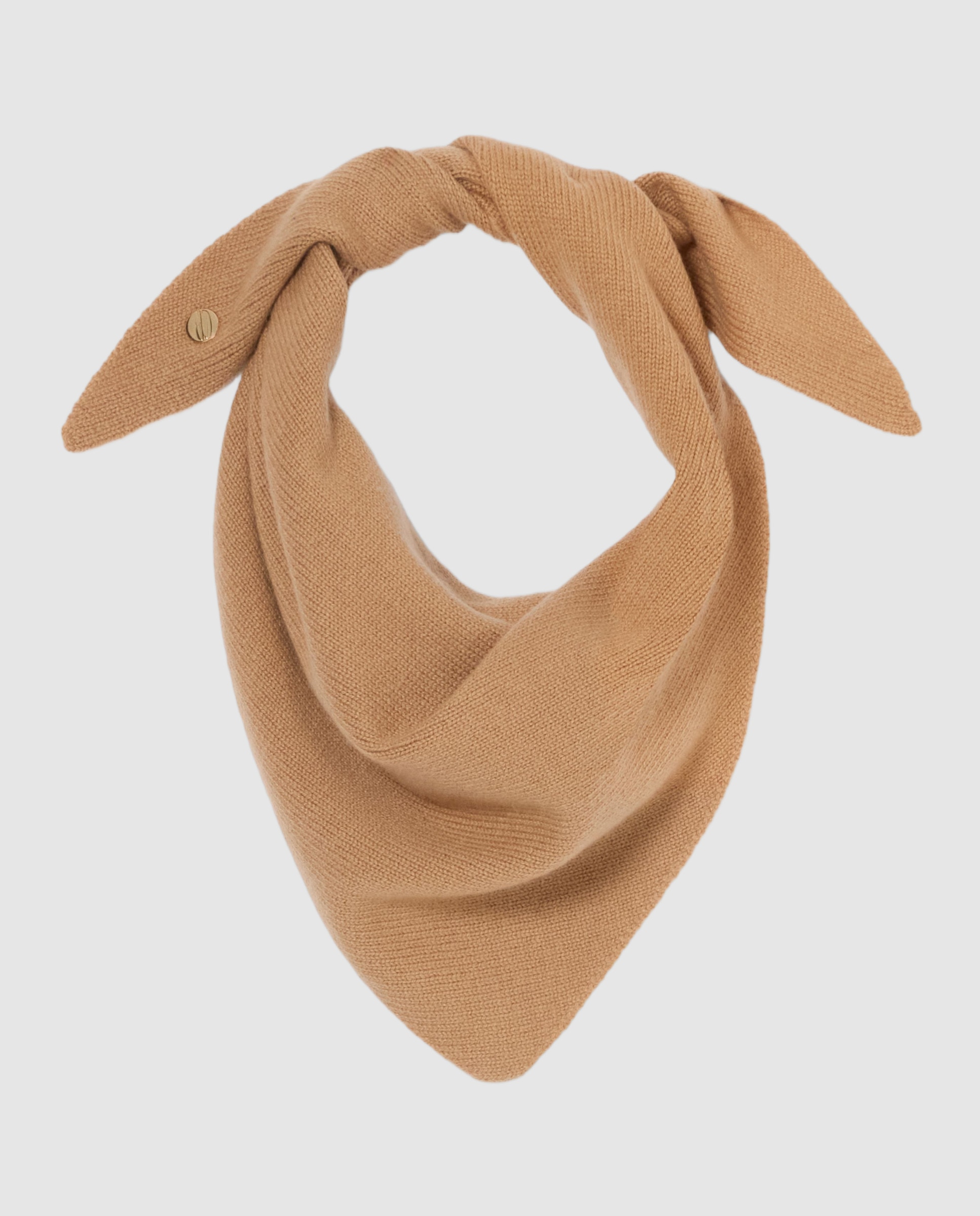 Imagen 1 de Pañuelo de mujer triangular de lana y cachemira Beige