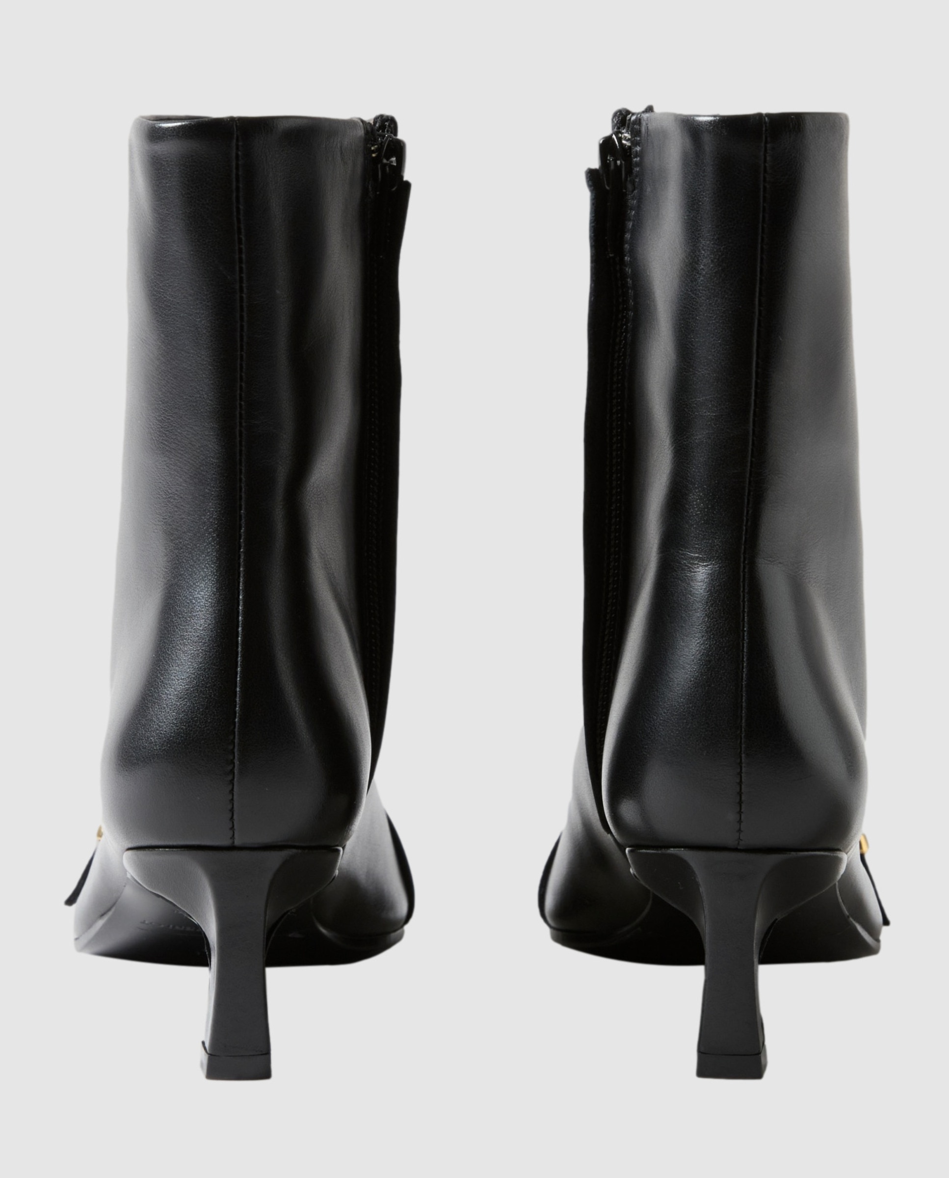 Botines básicos de mujer de piel con tira y hebilla dorada - Claudie Pierlot - Negro Negro-2
