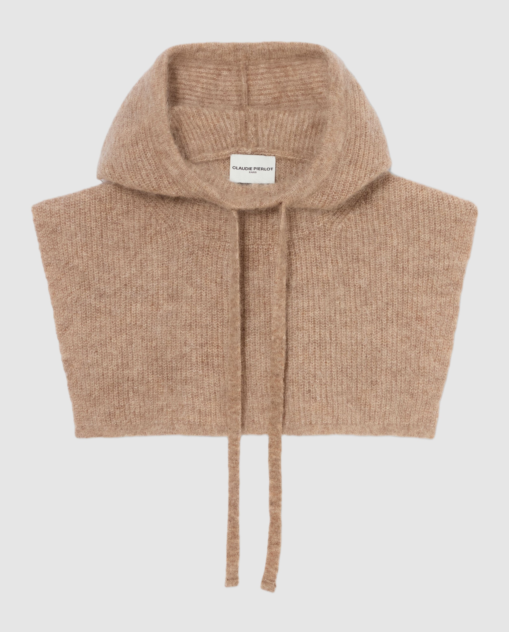 Pasamontañas de mujer de punto con efecto pelo y cuello integrado - Claudie Pierlot - Camel Camel-1