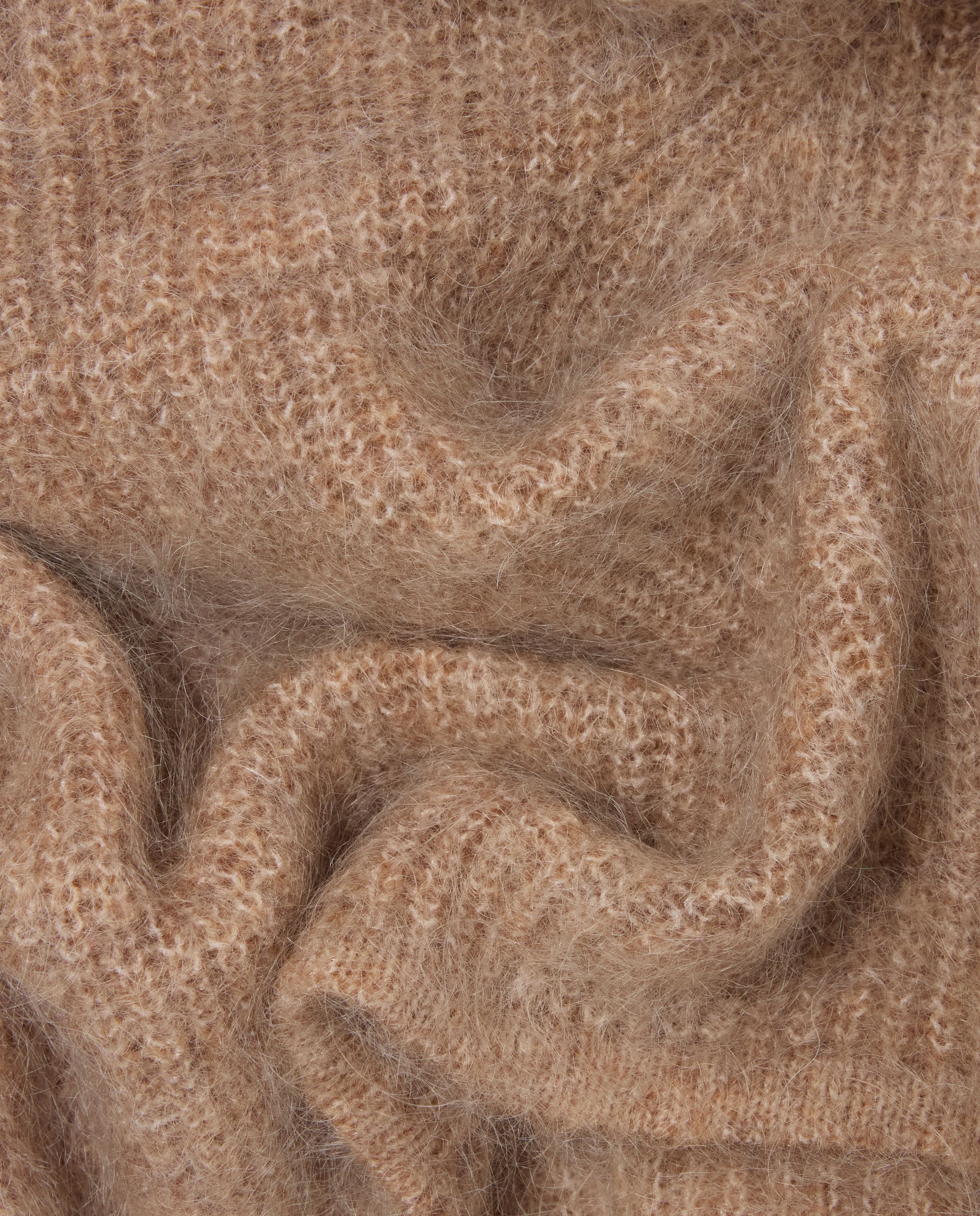 Pasamontañas de mujer de punto con efecto pelo y cuello integrado - Claudie Pierlot - Camel Camel-3