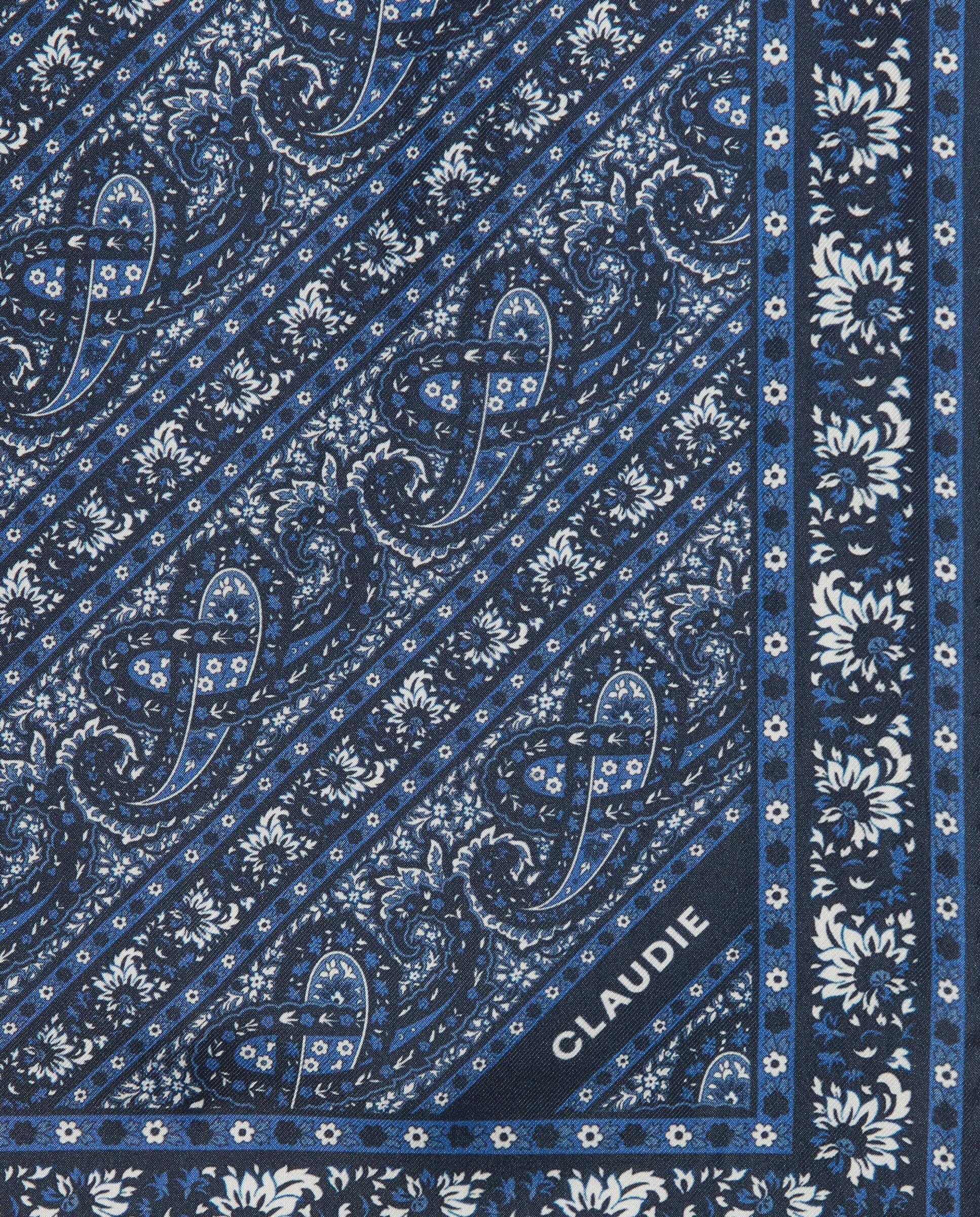 Pañuelo de mujer de seda con estampado paisley - Claudie Pierlot - Azul marino Azul marino-2