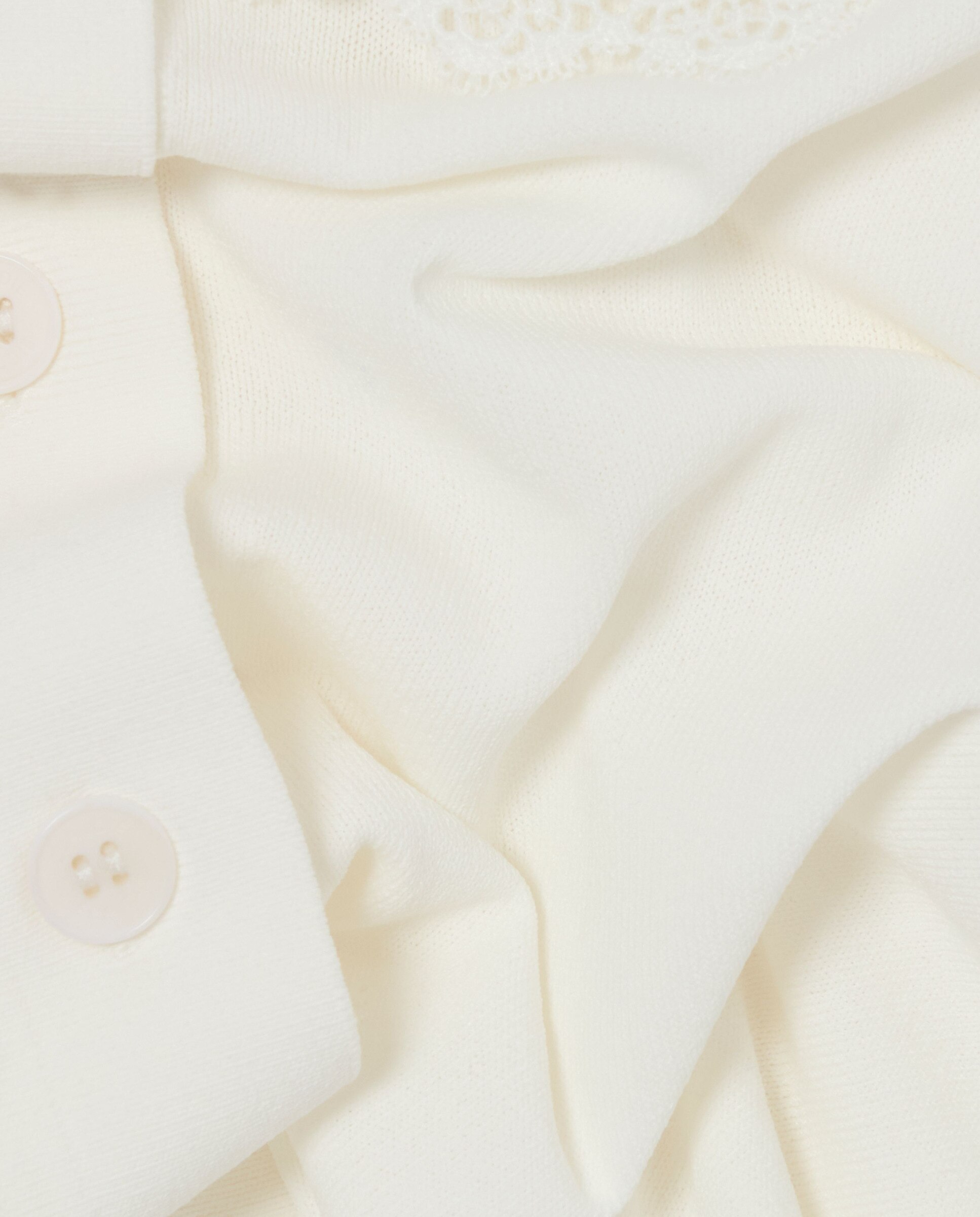Cárdigan de punto de mujer con encaje, manga corta y cuello camisero - Claudie Pierlot - Blanco Blanco-7