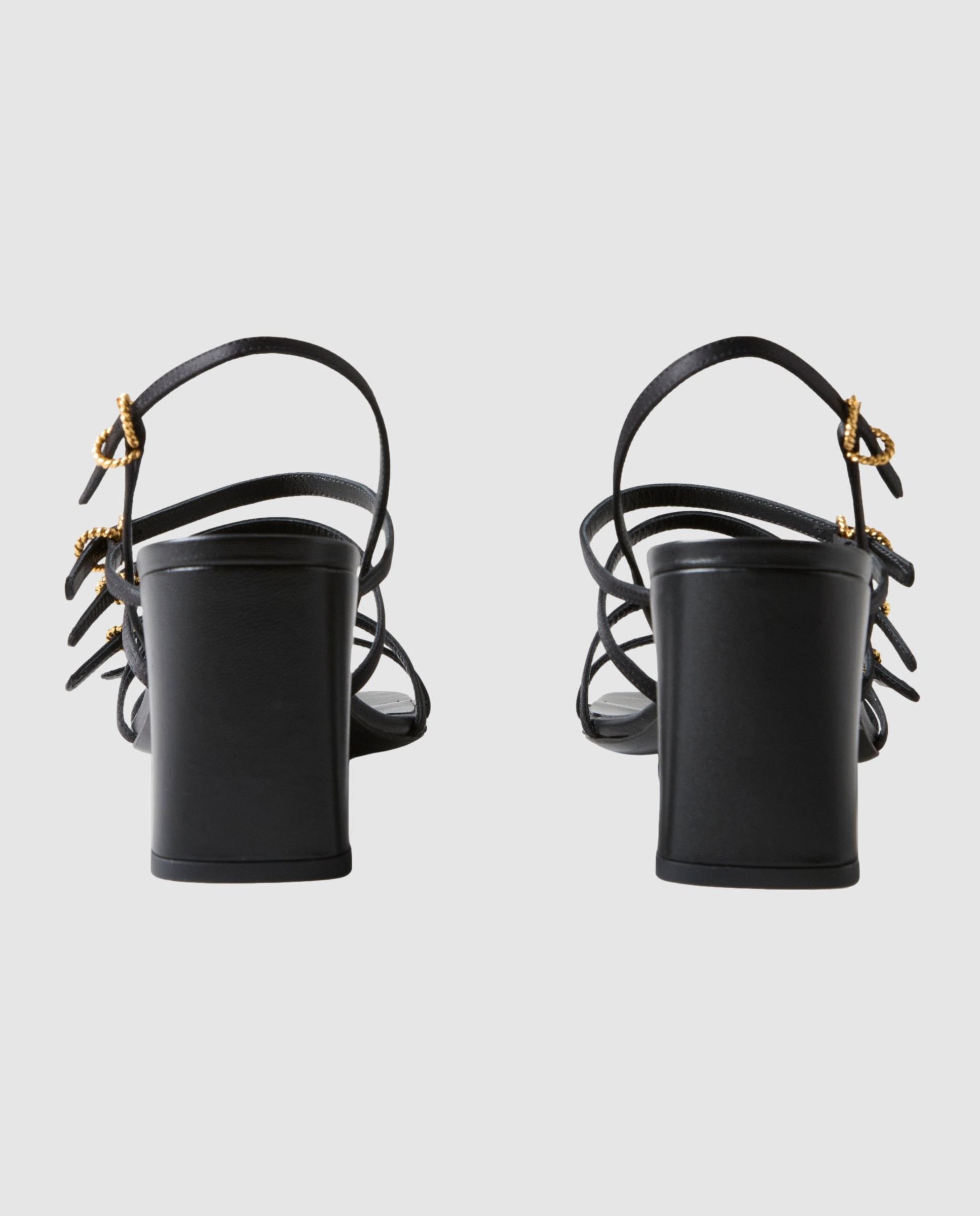 Sandalias de mujer de satén con tacón - Claudie Pierlot - Negro Negro-3
