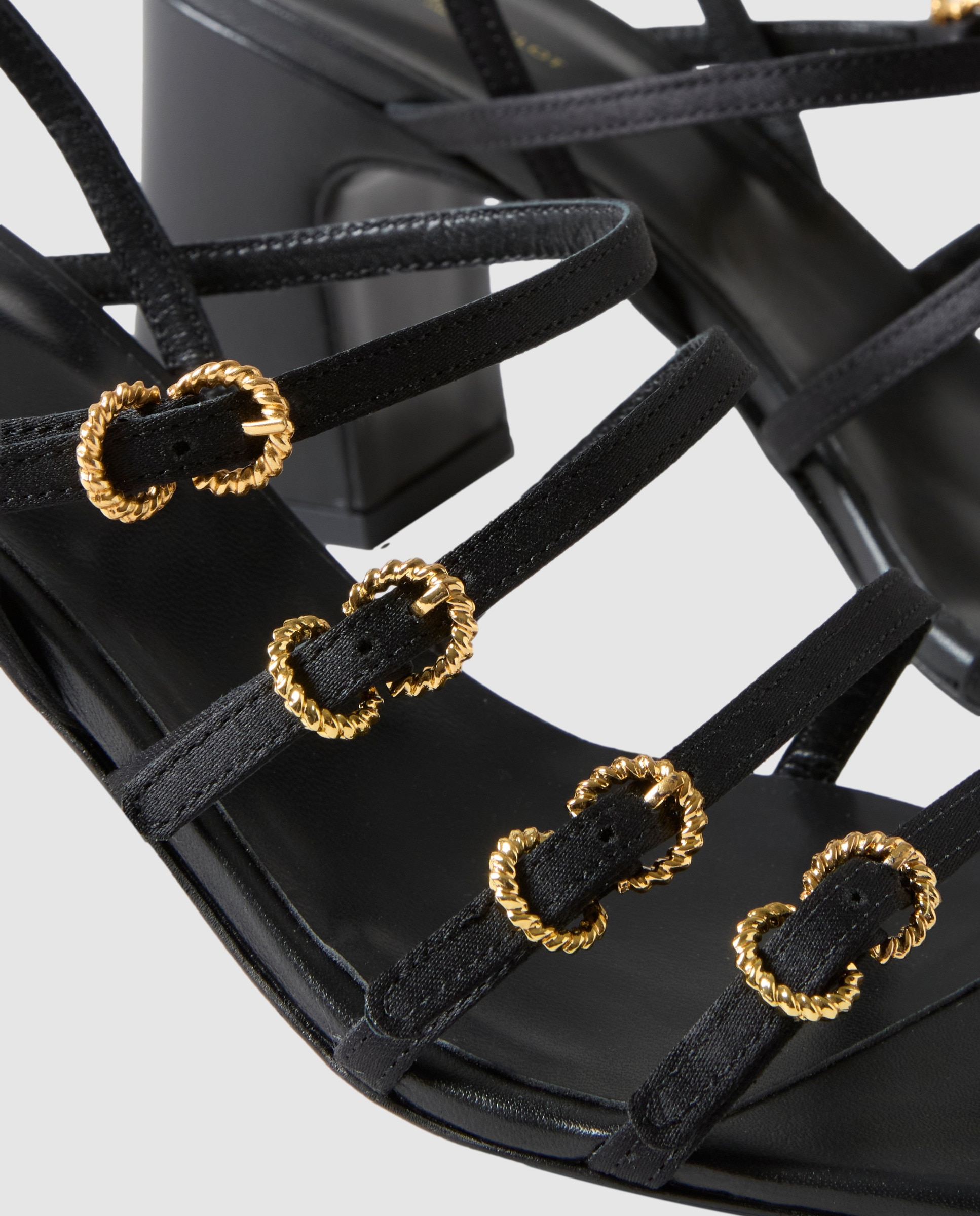 Sandalias de mujer de satén con tacón - Claudie Pierlot - Negro Negro-5