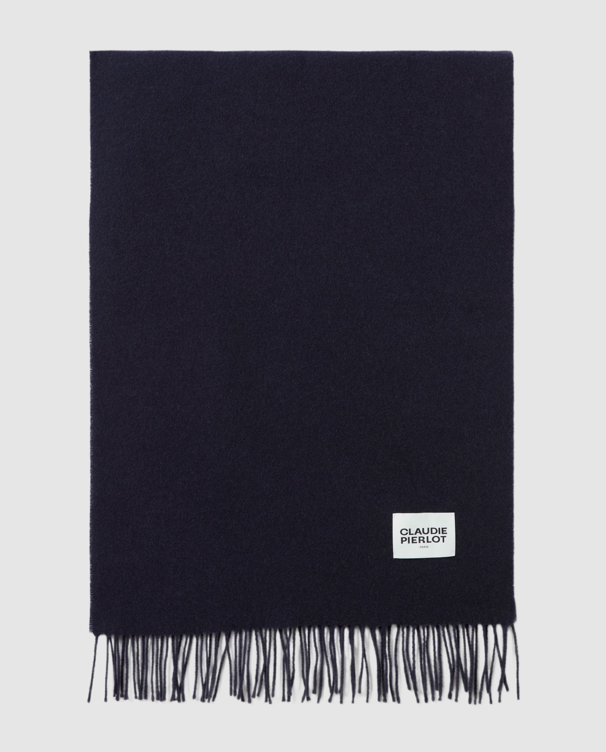 Maxi bufanda de mujer ancha con flecos - Claudie Pierlot - Azul marino Azul marino-1
