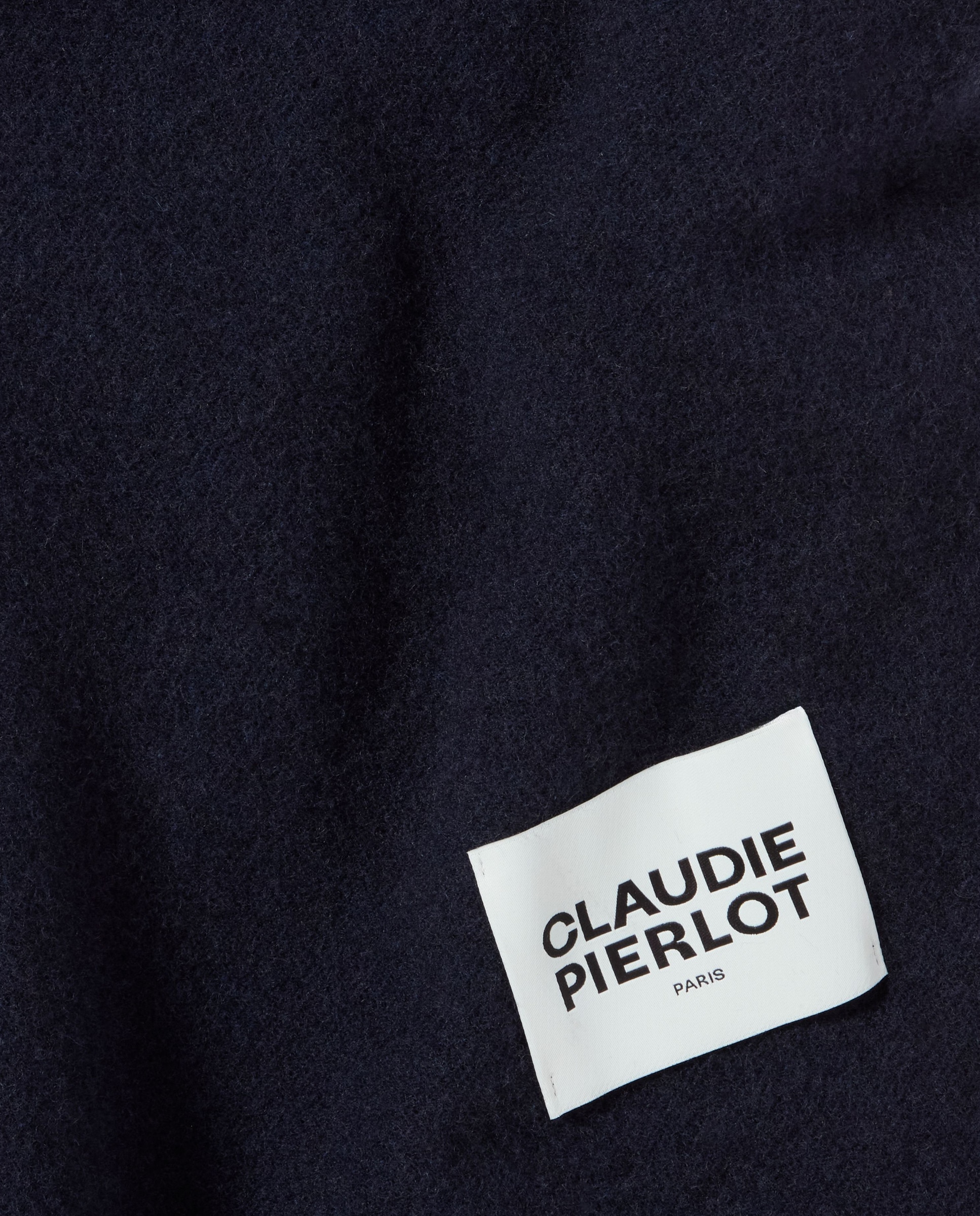 Maxi bufanda de mujer ancha con flecos - Claudie Pierlot - Azul marino Azul marino-4