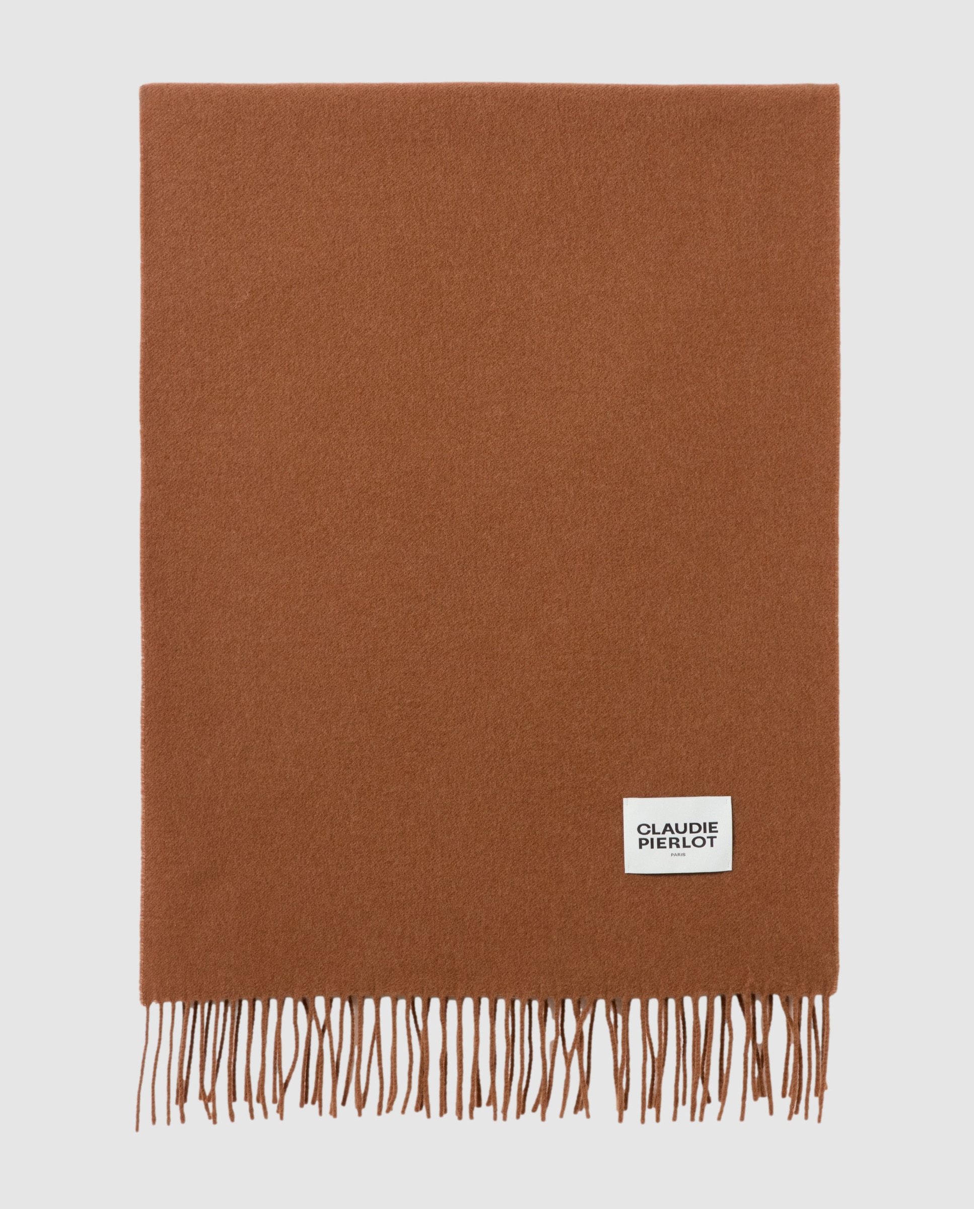 Maxi bufanda de mujer ancha con flecos - Claudie Pierlot - Marrón Marrón-1
