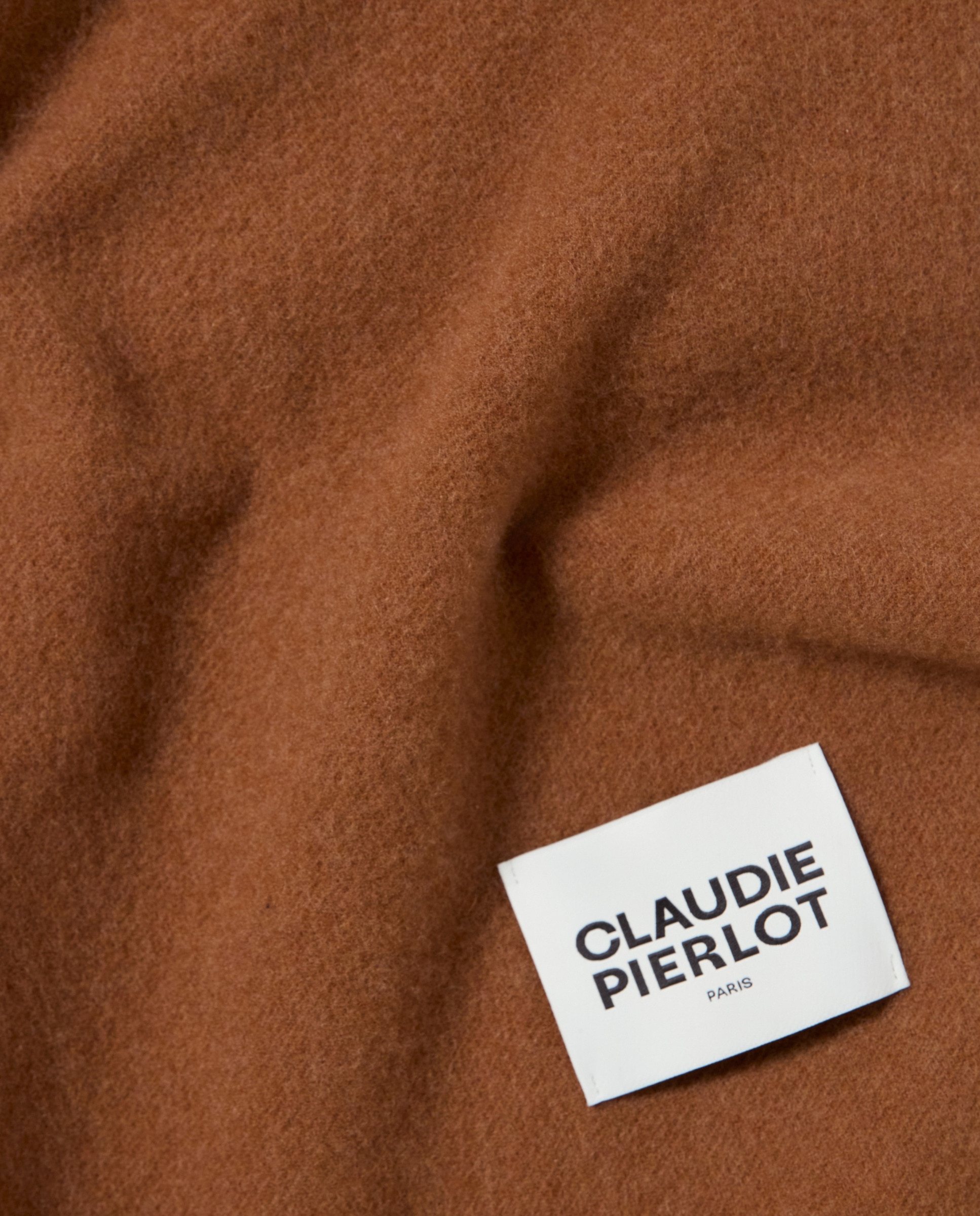 Maxi bufanda de mujer ancha con flecos - Claudie Pierlot - Marrón Marrón-4