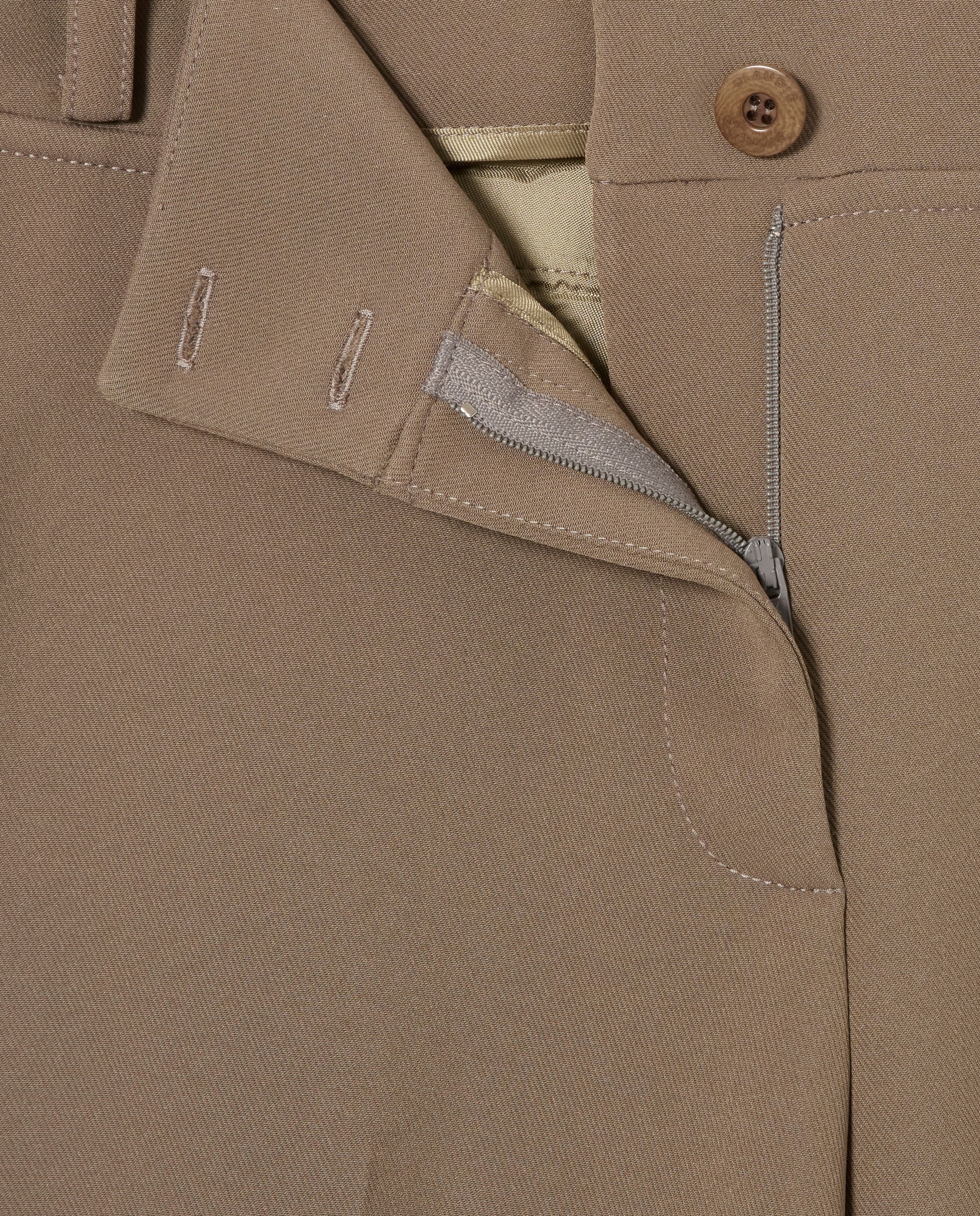Pantalón de mujer de corte recto con pliegues marcados - Claudie Pierlot - Kaki Kaki-6