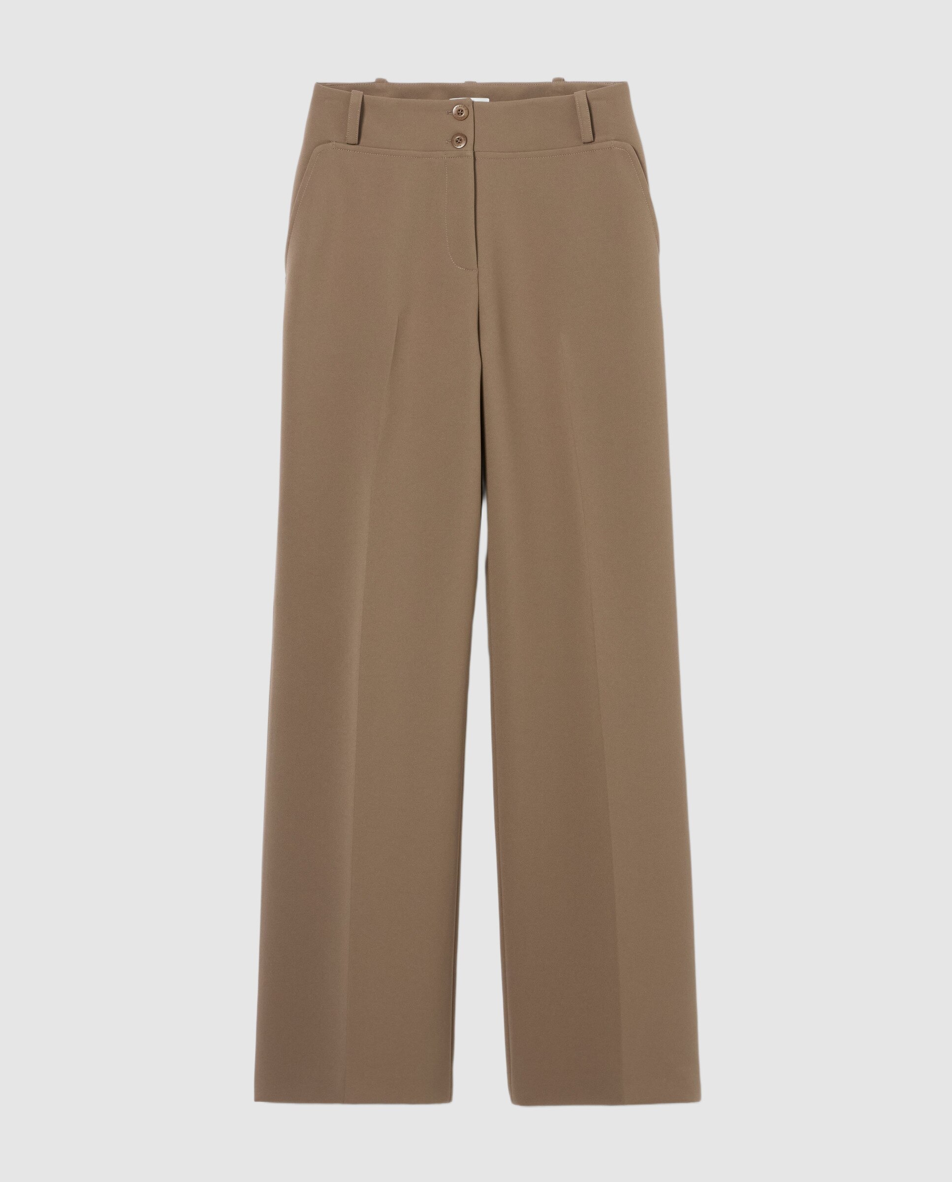 Pantalón de mujer de corte recto con pliegues marcados - Claudie Pierlot - Kaki Kaki-5