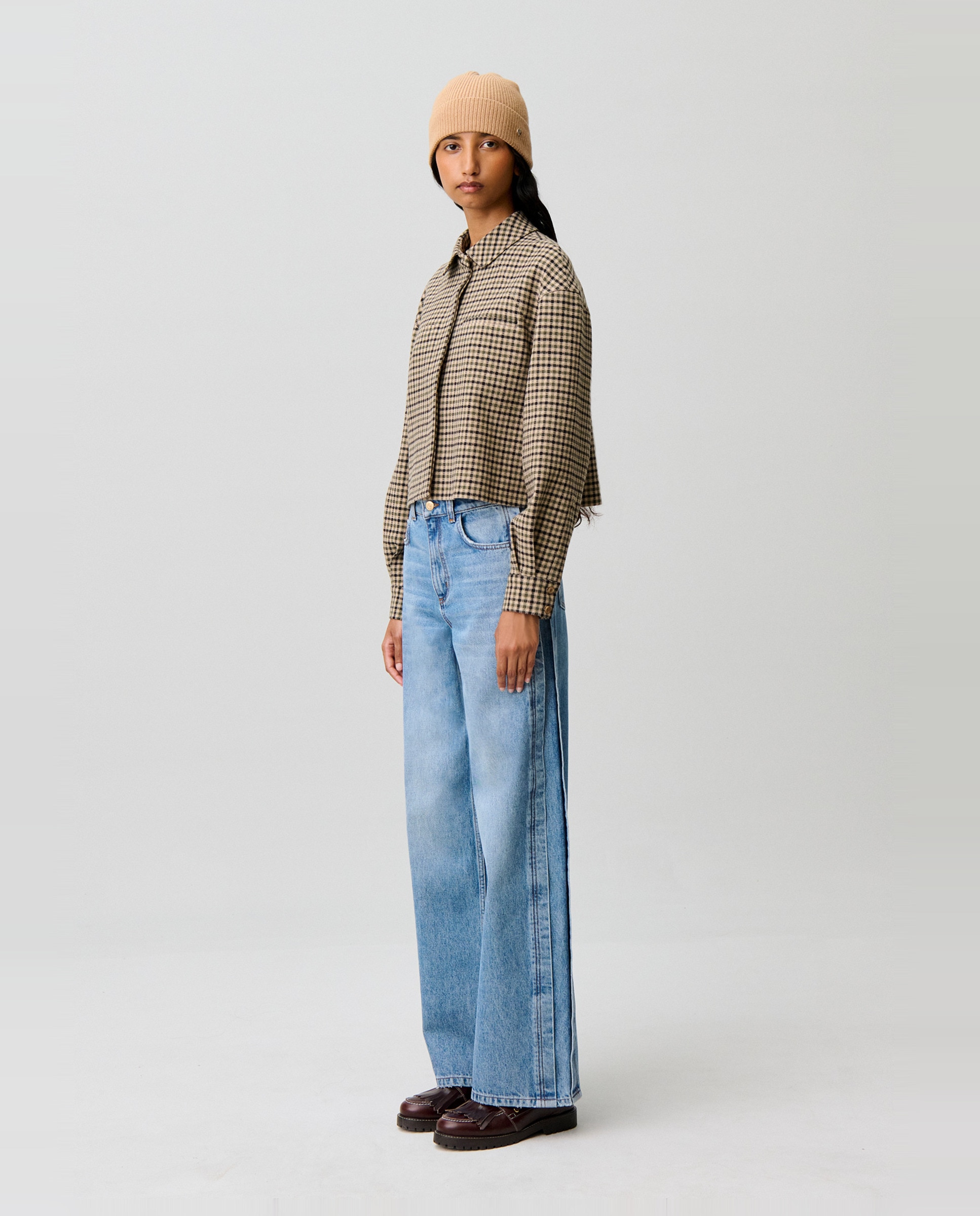 Chaqueta de punto de mujer sobrecamisa a cuadros - Claudie Pierlot - Multicolor Multicolor-3