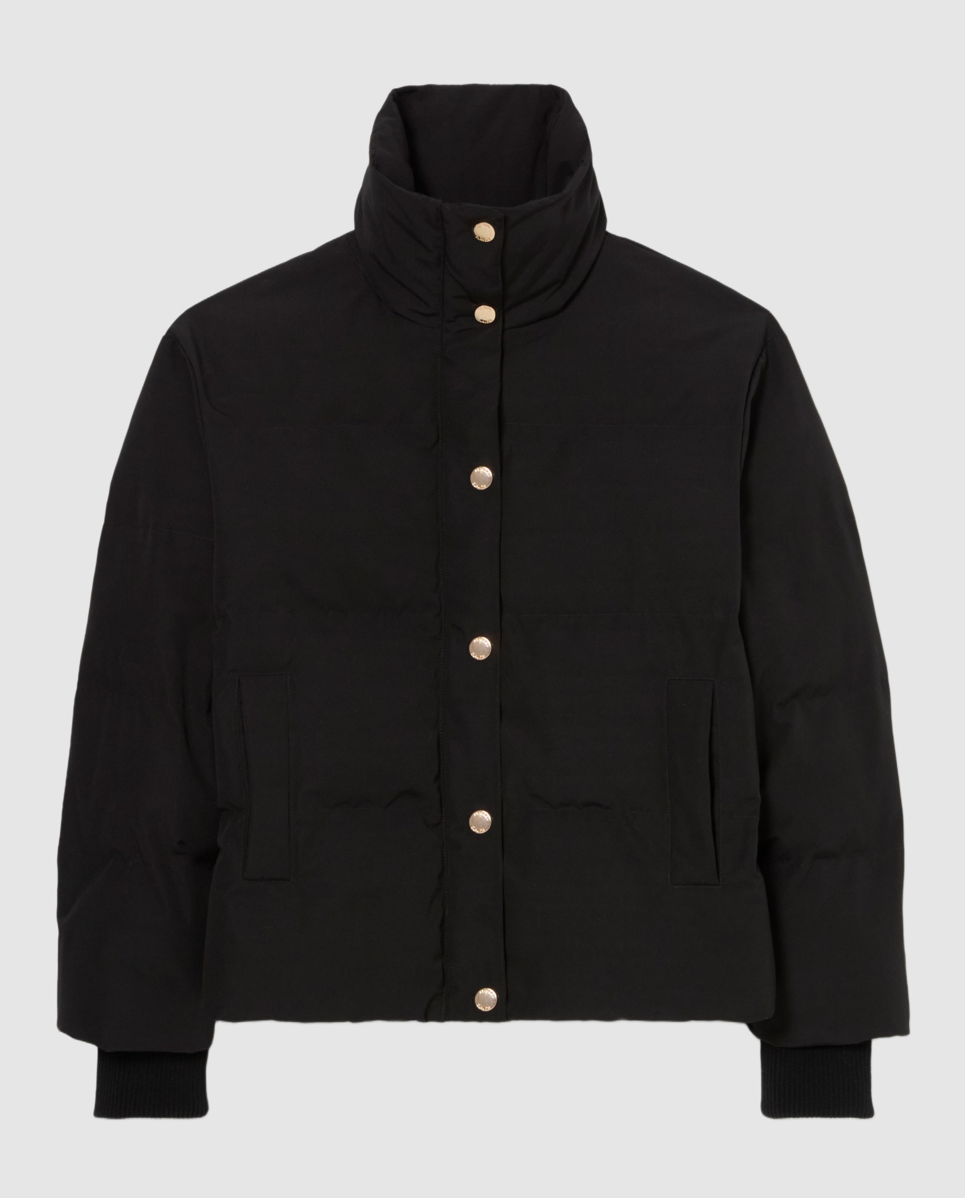 Plumífero de mujer corto con cuello alto y corte ancho - Claudie Pierlot - Negro Negro-6